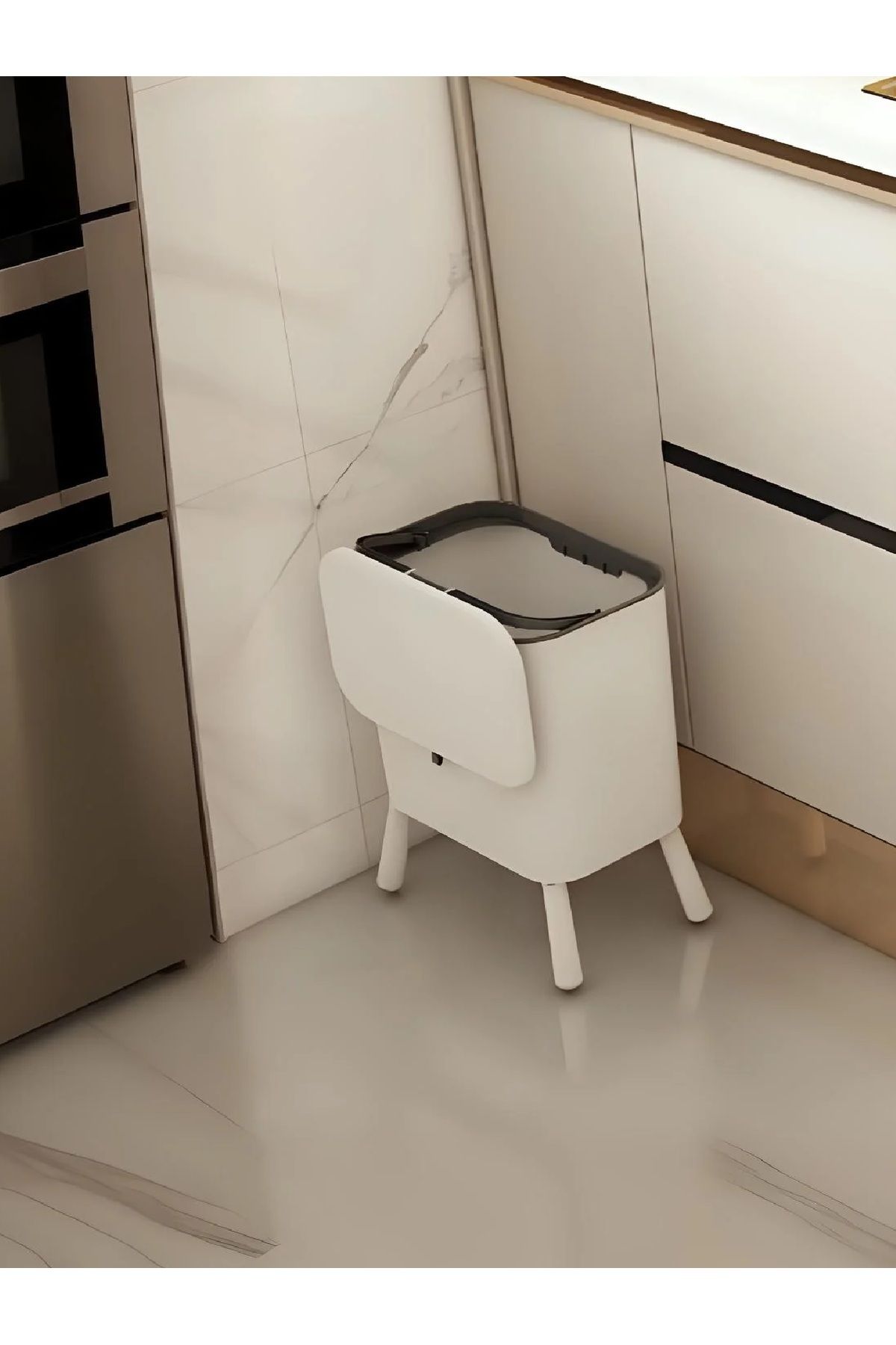 teknotrust 15 Litre Şık Ayaklı Kapaklı Çöp Kovası Banyo ve Mutfak için