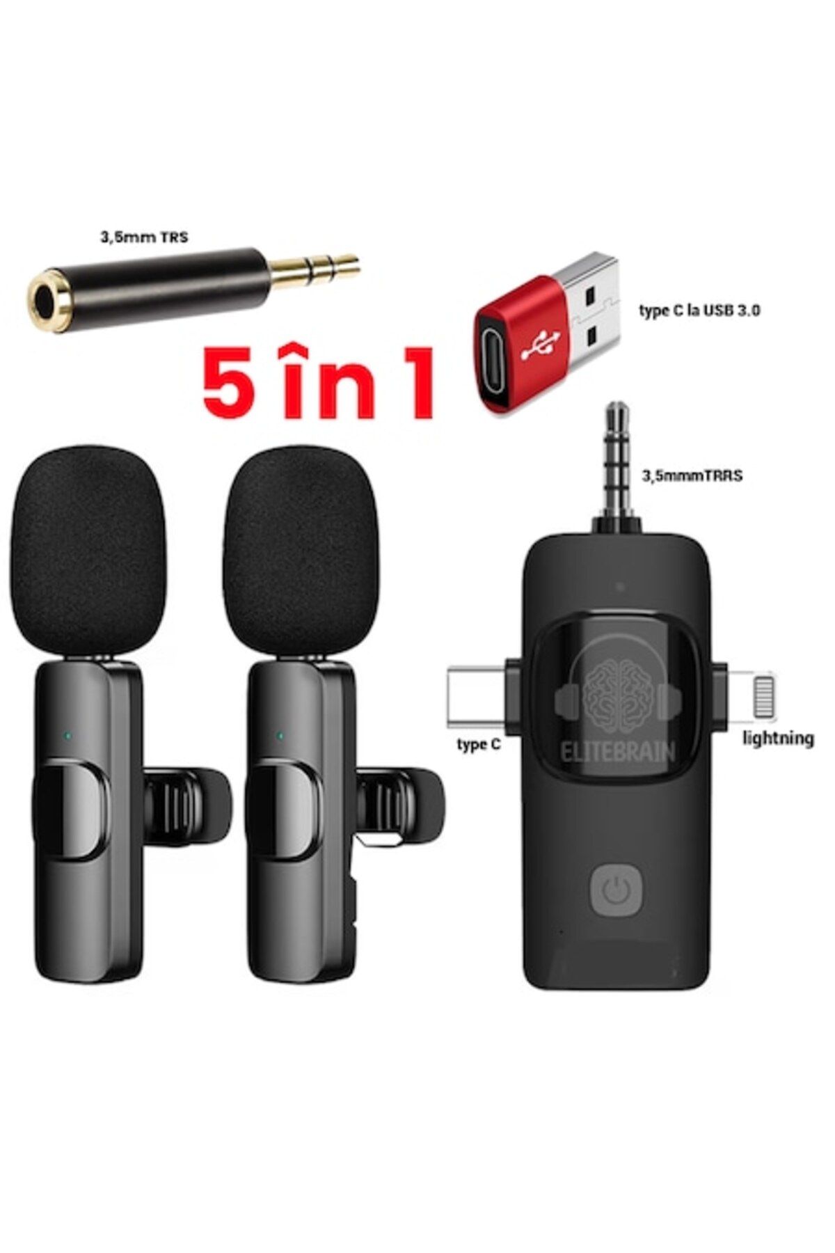 Elite Brain-Set 2 professional lavalier microphones 5 in 1, Elite Brain®, Total Compatibility 1