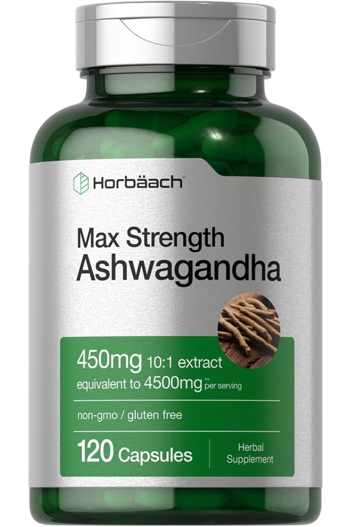 Horbaach Ashwagan.dha.a Supplement 4500mg 10:1 Extract 120 Kapsül