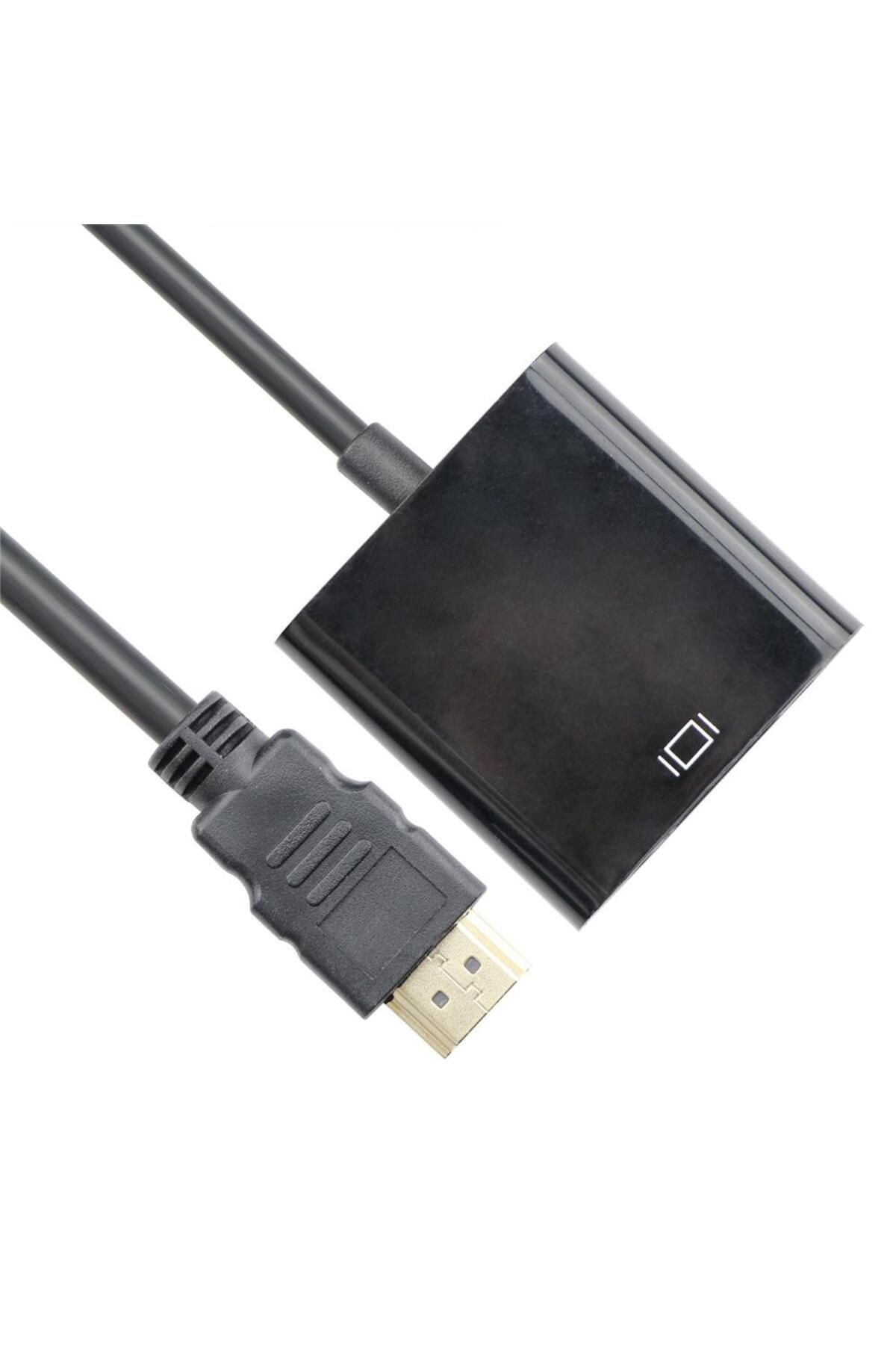 VCOM Siyah Hdmi Erkek To Vga Dişi Dönüştürücü