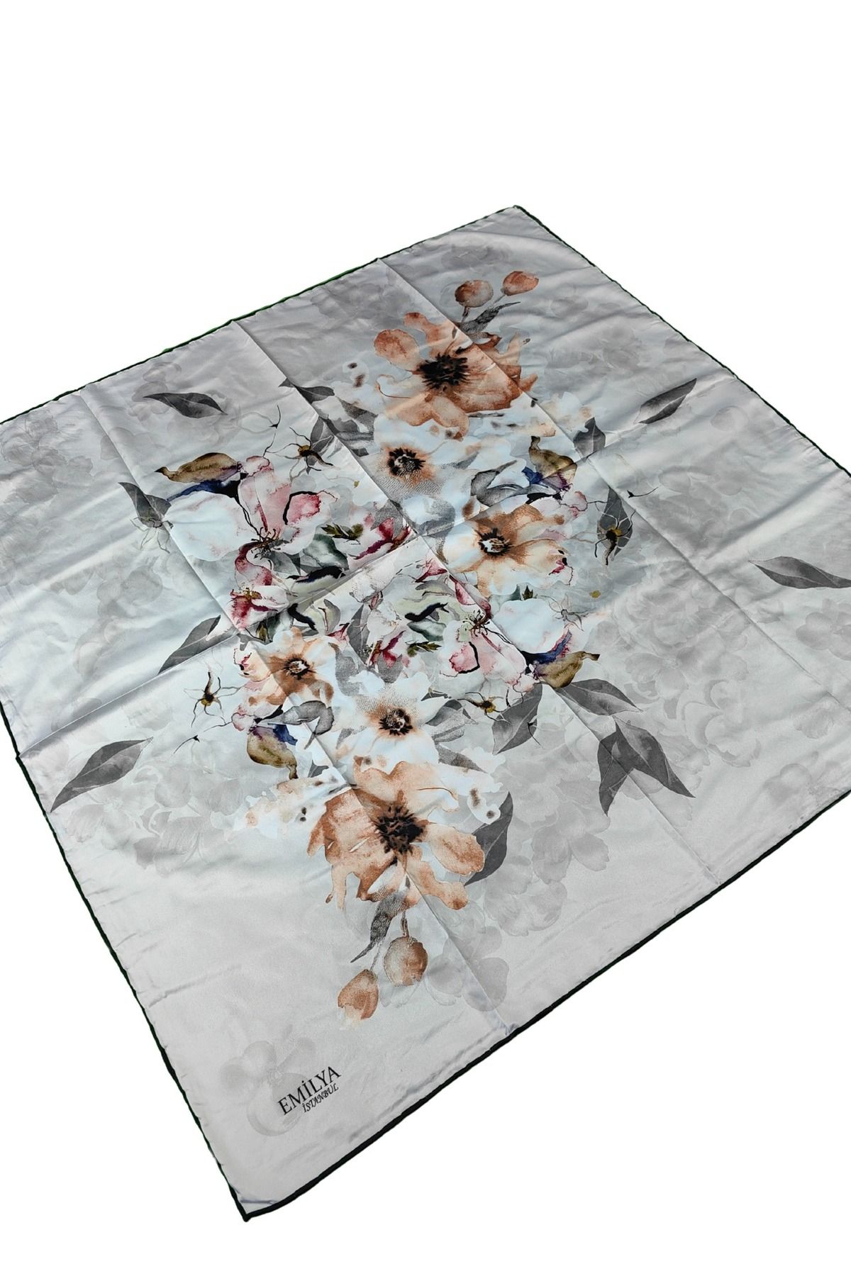 mim eşarp Emilya Rayon Çiçek Desenli Eşarp 90x90 Cm