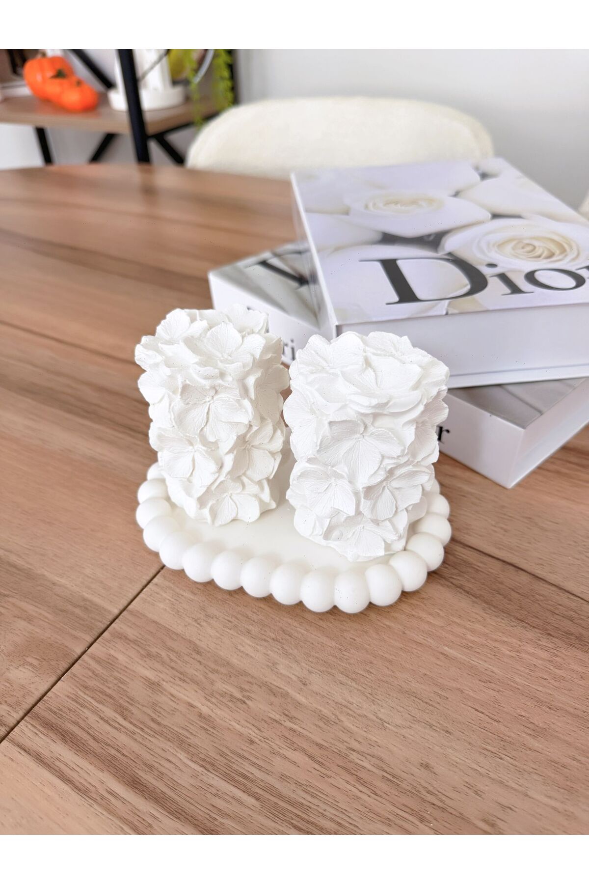 Deslina Dekoratif 3D Gül Desenli 3lü Takım Dekorasyon Obje / Ev & Ofis