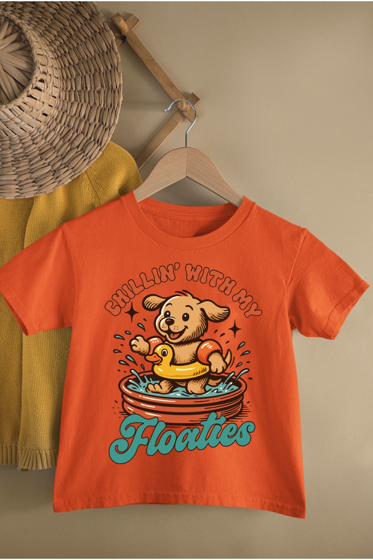 MAGORS CHILLING SWEET DOG BASKILI PAMUKLU BİSİKLET YAKA KISA KOLLU GENÇ VE ÇOCUK TSHIRT
