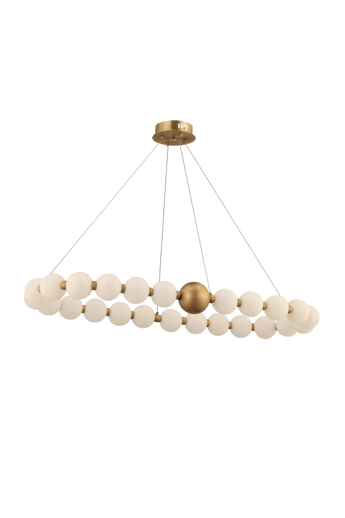 burenze Exclusive Luxury Modern Led Avize Balls On Chandelier Yemek Masası Elips Eskitme Gold Ledli Avize