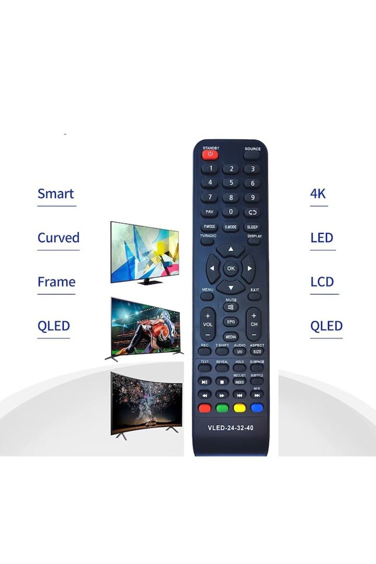 Bogadini-Universal Remote Control Compatible with Vortex Vled 24/32/40 Lcd/led, Identical to the Original 3
