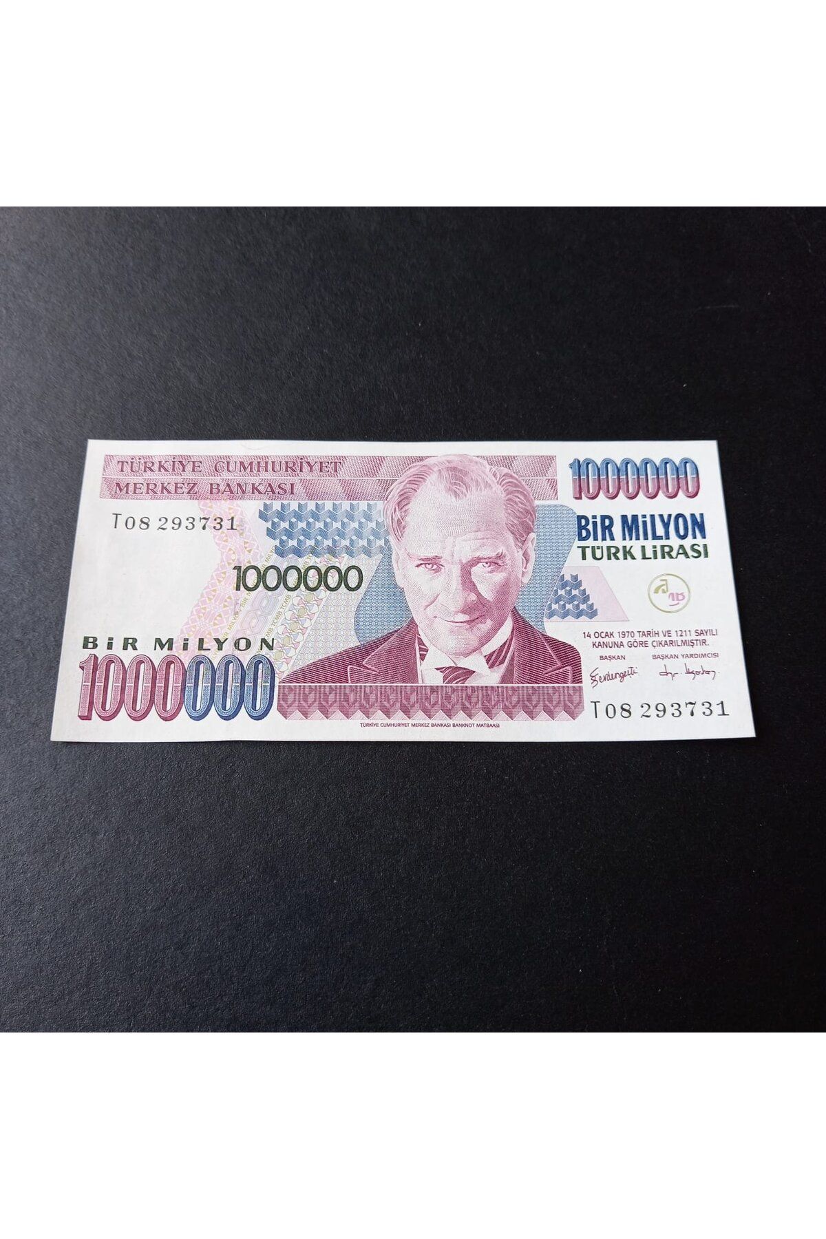 escoines koleksiyon 399636856ca8f4777f 7.Emisyon 3.Tertip ÇİL 1Milyon TürkLirası T08 Eski Kağıt Par