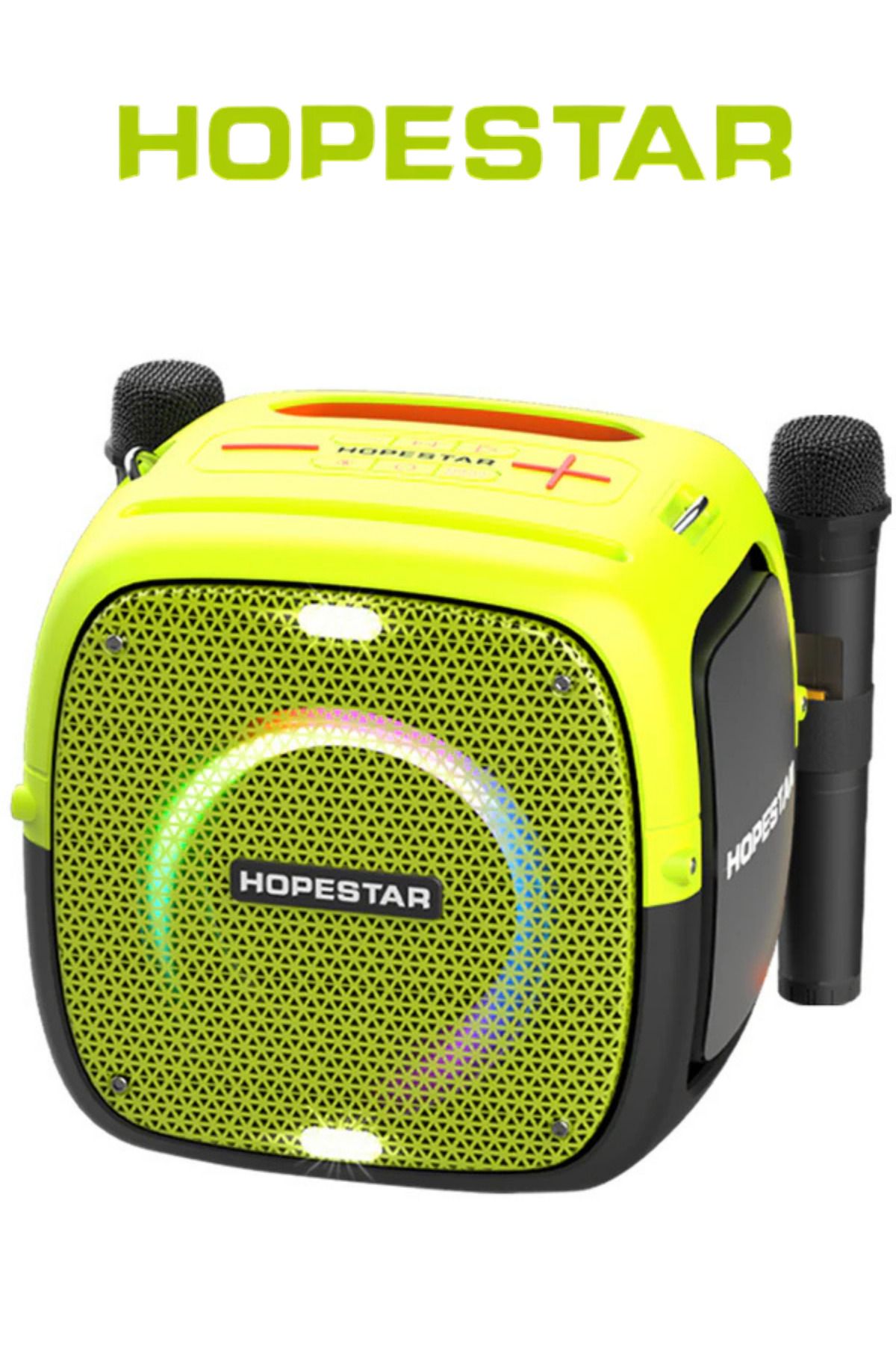 Hopestar Party One RGB Işıklı Standlı Çift Mikrofonlu 80W IPX6 Suya Dayanıklı Bluetooth Hoparlör