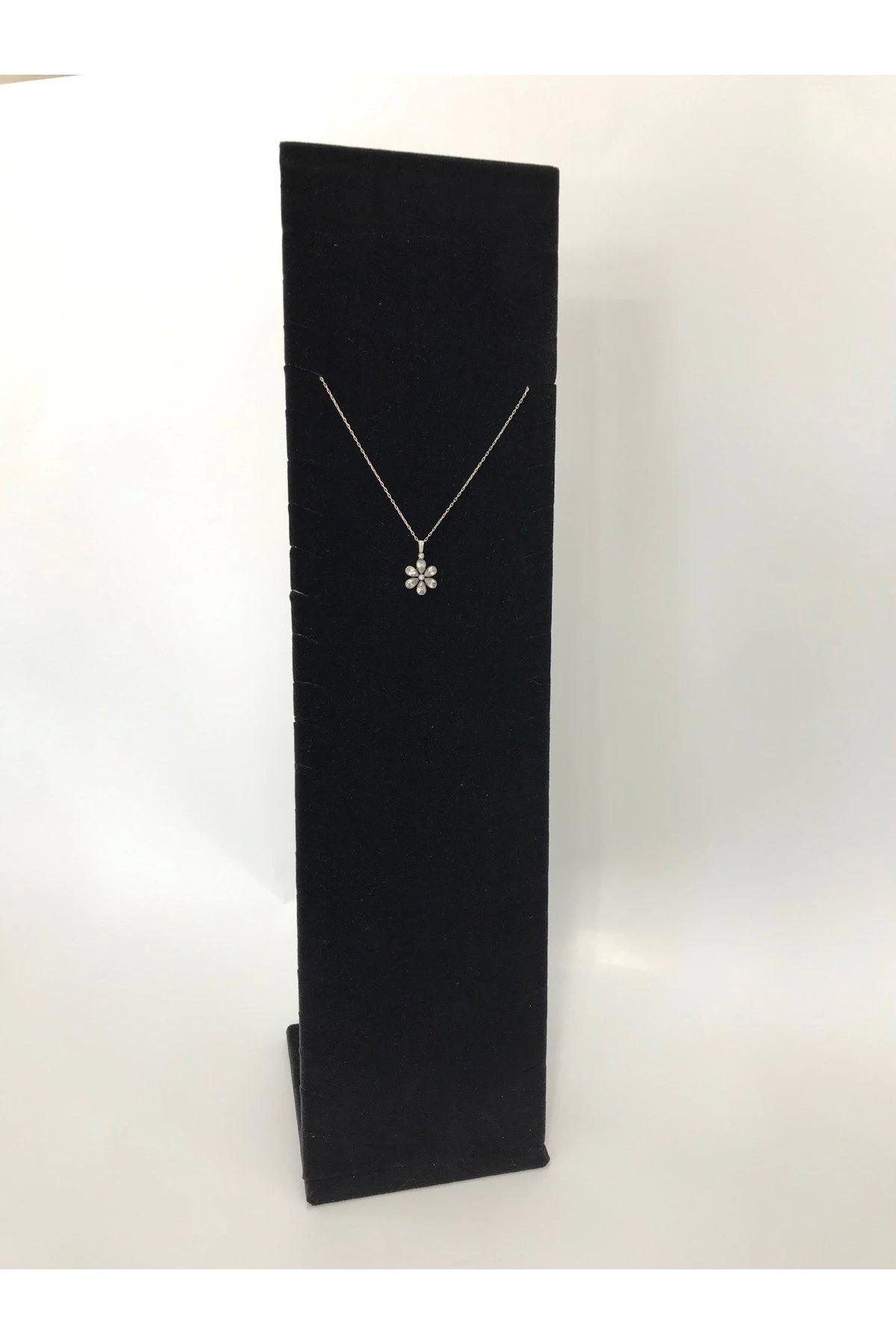 teknotrust Siyah Süet Kumaş Takı Sergileme Standı 40/10 cm, Ayaklı, şık ve kullanışlı