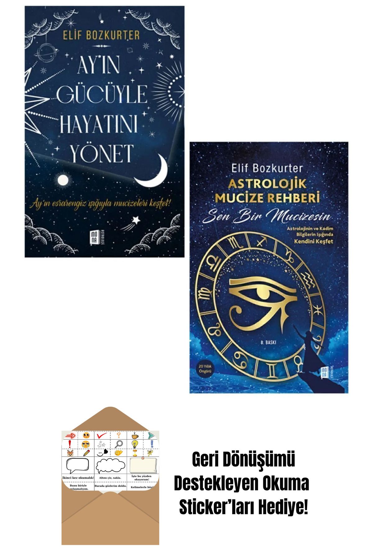 Mona Kitap Elif Bozkurter 2 Kitap Set + Okuma Sticker'ları