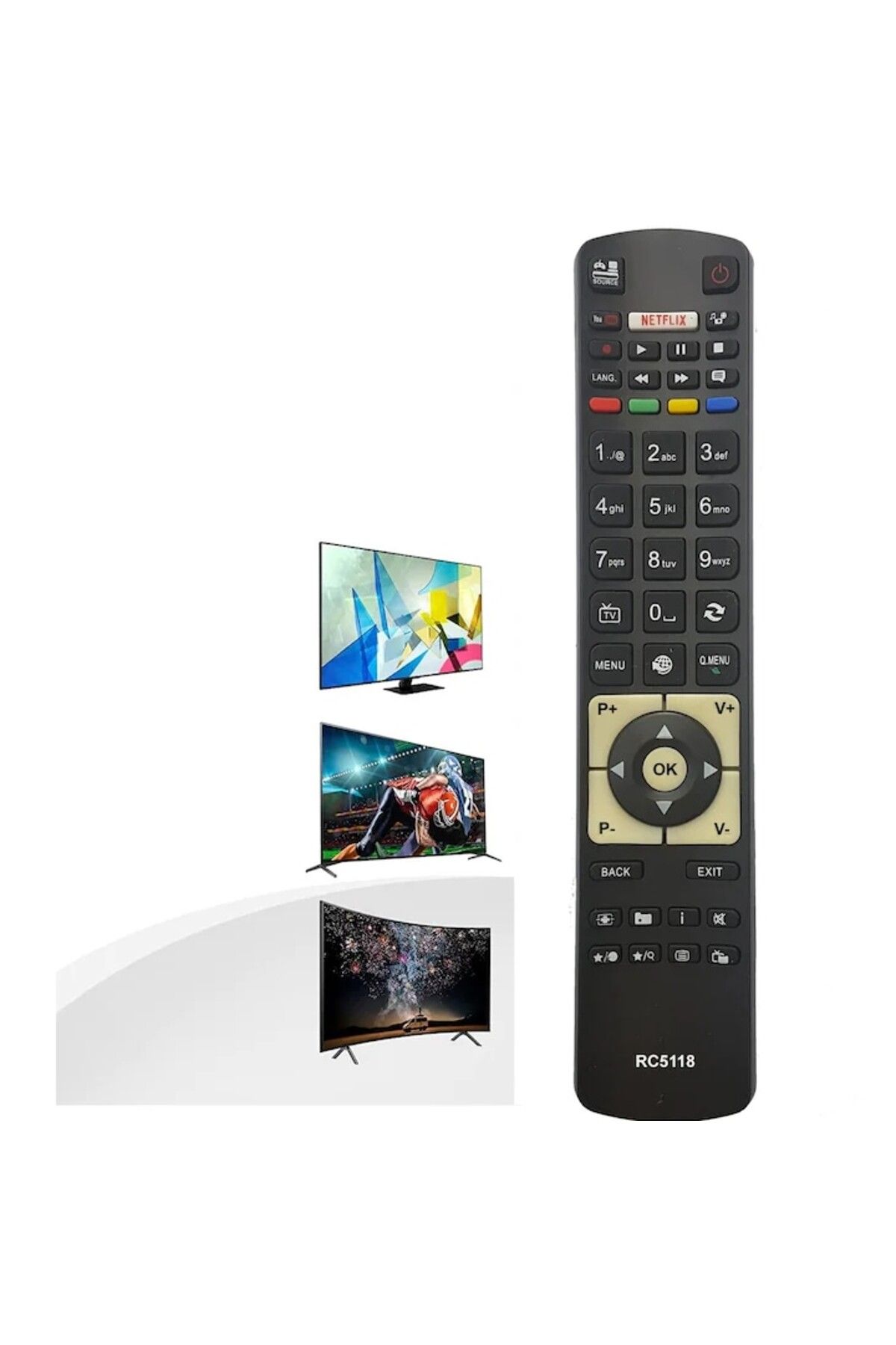 Bogadini-Universal Remote Control Compatible with Vortex LED 32V-289S LCD/LED TV, Identical to the Original 3