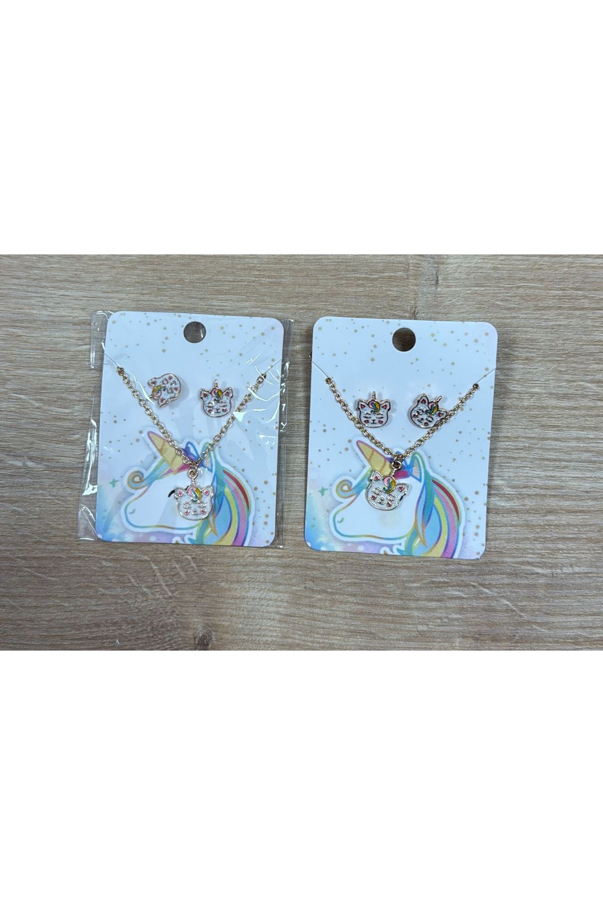 BUCHE Unicorn Çelik Çocuk Küpe Ve Kolye Seti