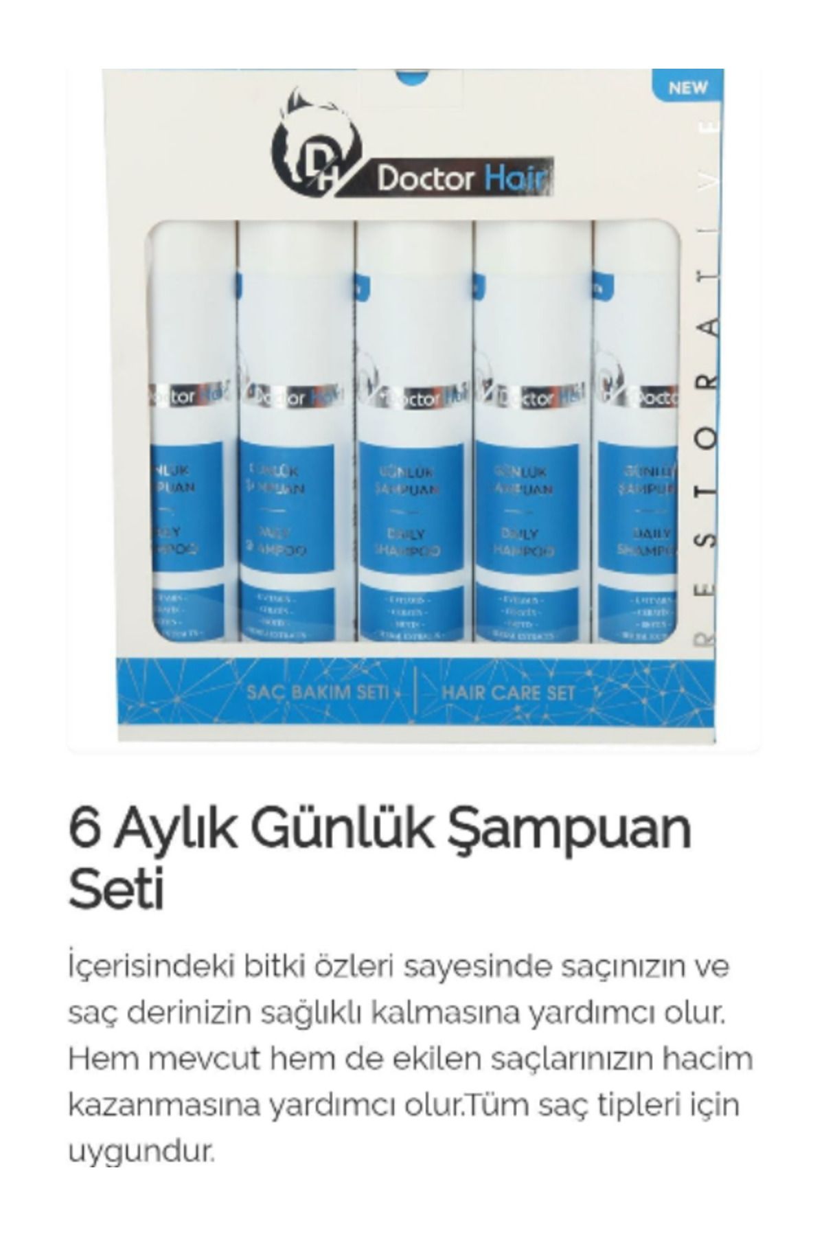 DOCTOR HAİR Saç Dökülmesine Karşı & Saç Ekim Öncesi Sonrası Şampuan 6 Aylık Set