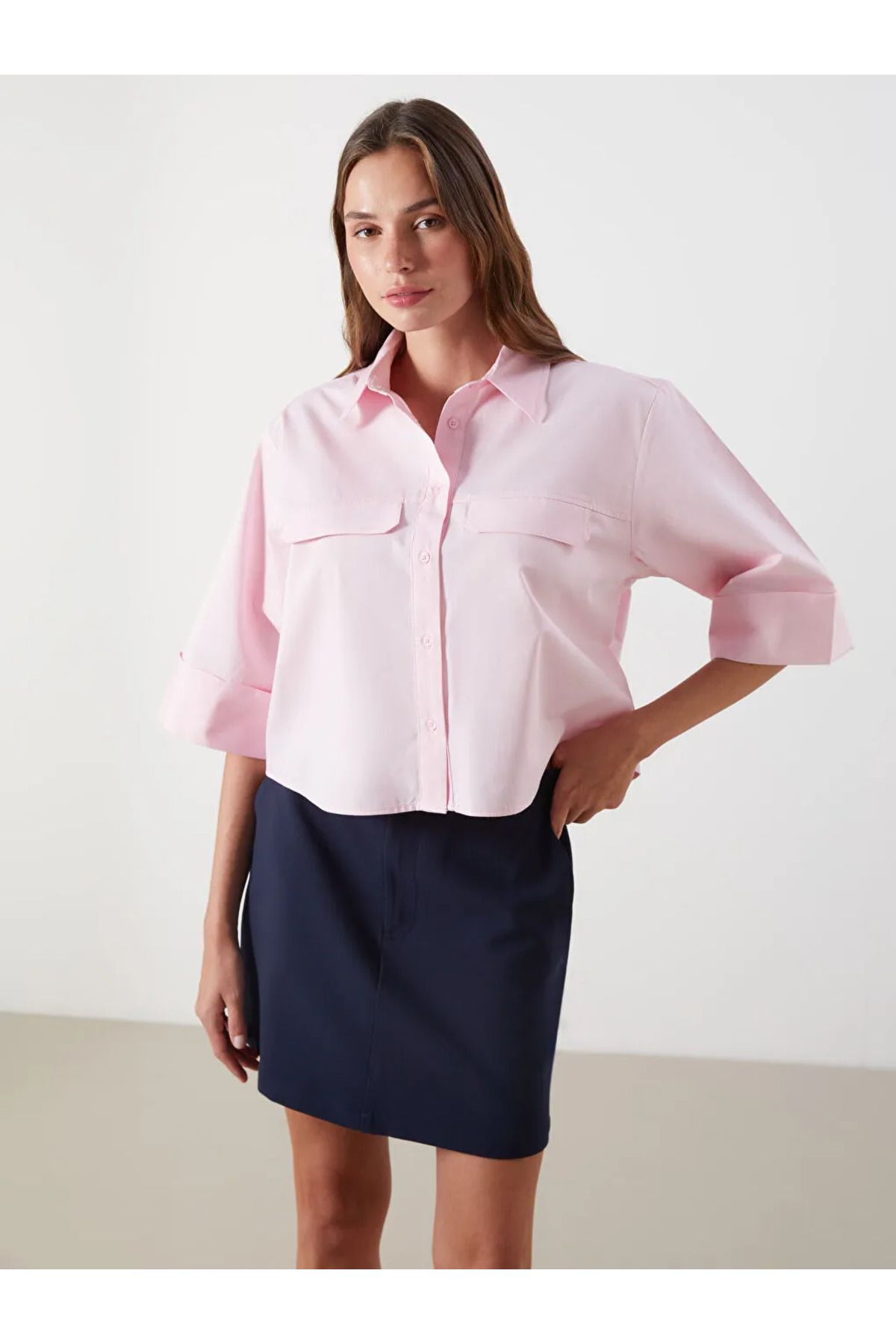 LC Waikiki LCW Vision Pembe Loose Fit Kadın Gömlek