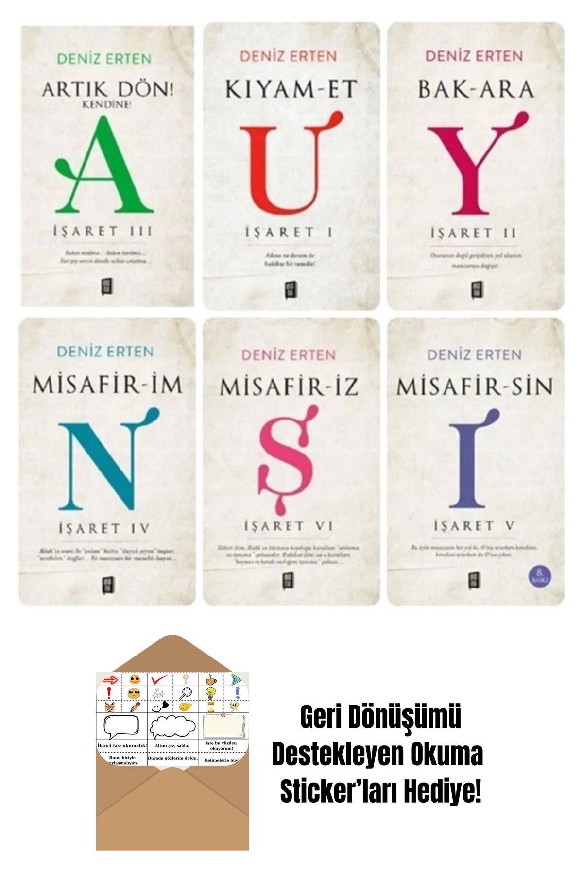Mona Kitap Deniz Erten Tam Set 6'lı Kitap Uyanış Seti + Okuma Sticker'ları