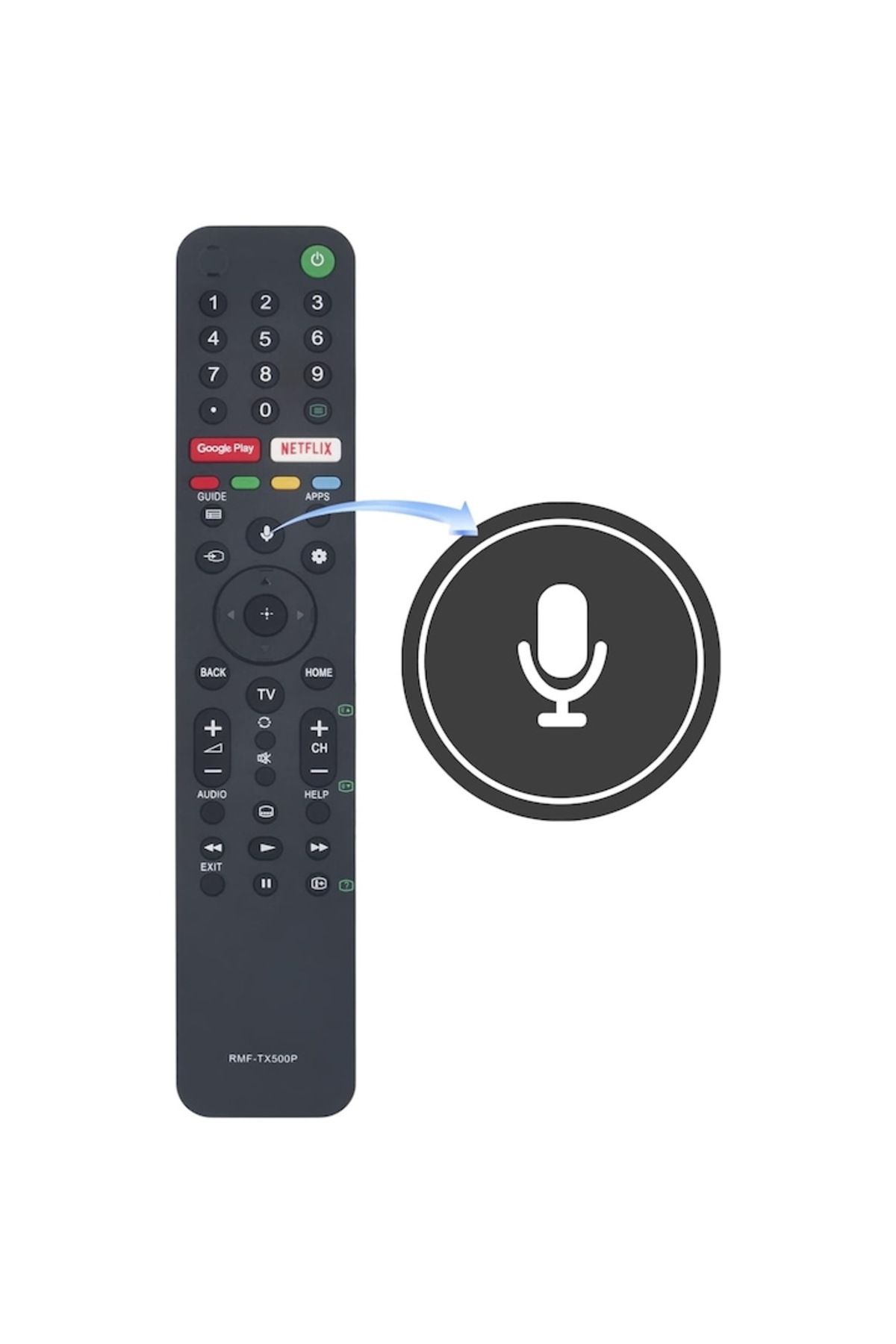 Bogadini-Universal Remote Control Compatible with SONY RMF TX-500P, with Voice Commands, Black 3