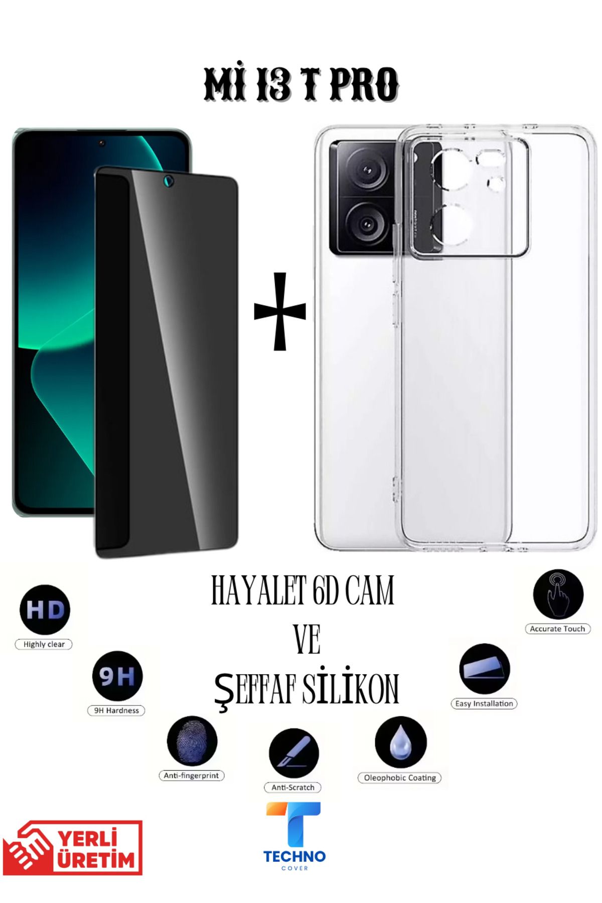 foxpower Mi 13T Pro Hayalet Ekran Koruyucu ve Şeffaf Kılıf 2li Avantajlı Paket