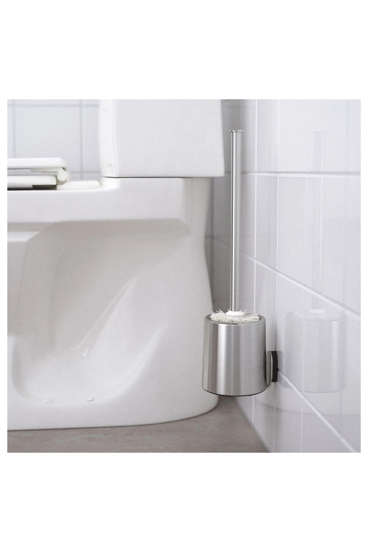 IKEA QUİCK Tuvalet Fırçası Paslanmaz Çelik Duvara Monte 40 Cm Banyo Aksesuarları