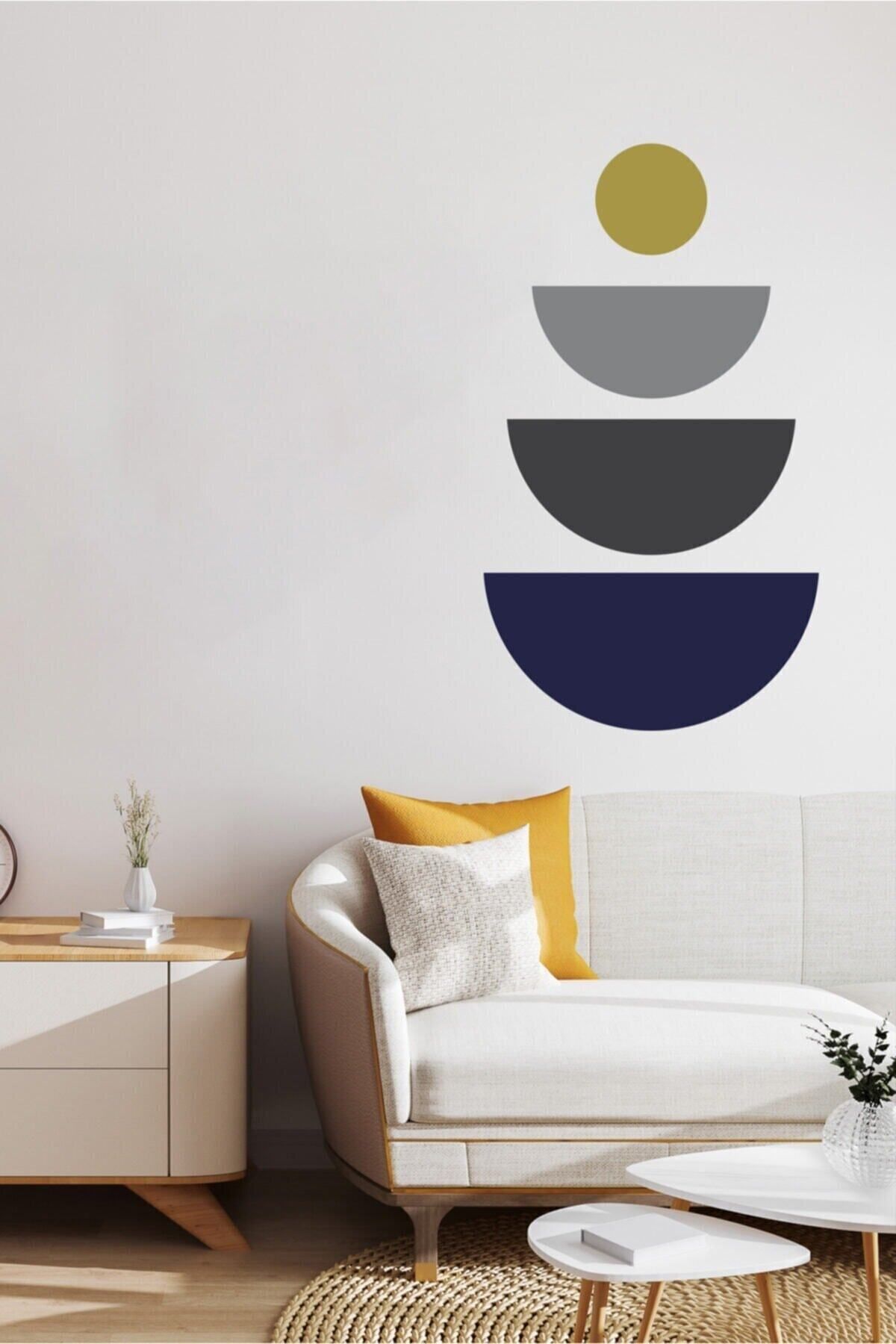 Saatistan Renkli Boho Tarzı Duvar Sticker 3'lü Kemer Seti Dekoratif Çıkartma