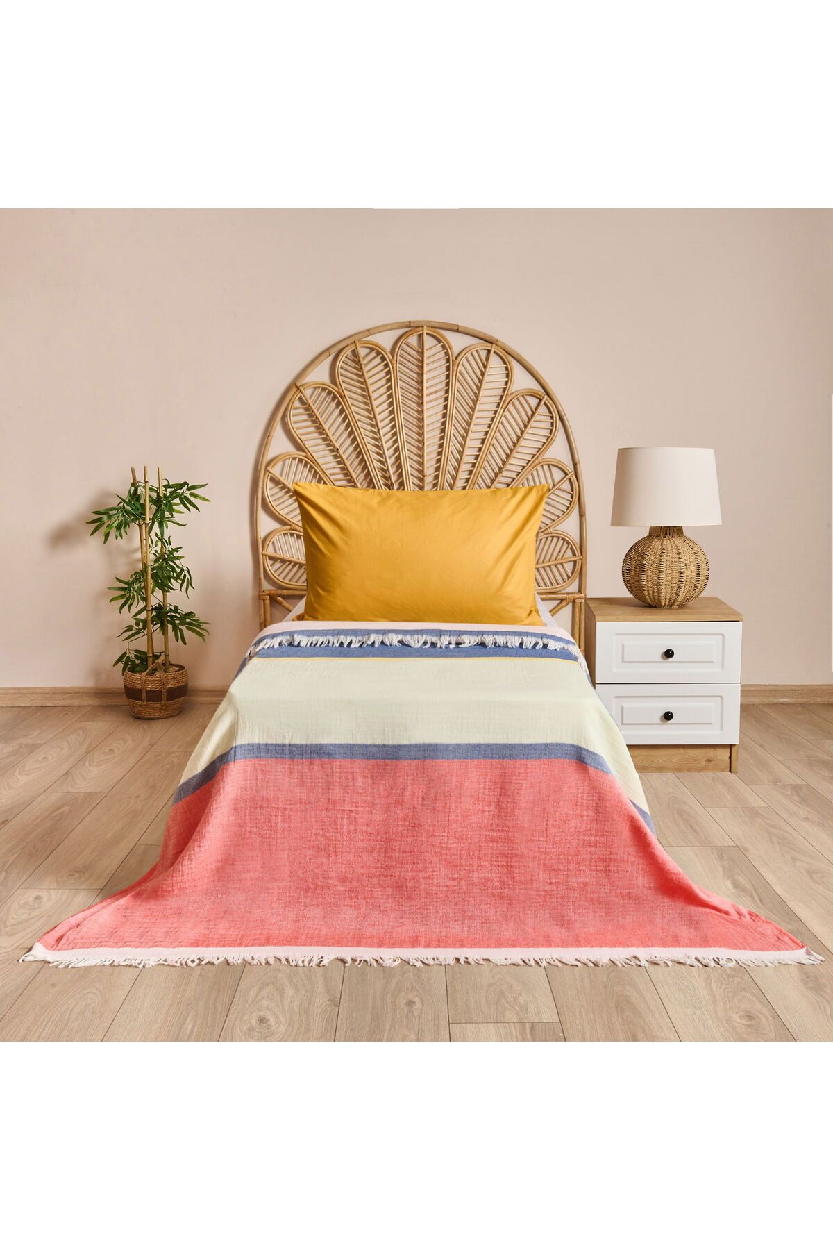 MATMEL Soft Mesyth Tek Kişilik Yatak Örtüsü - Mercan - 160x220 cm