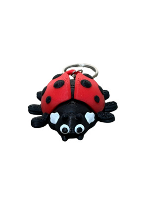 Genel Markalar Uğur Böceği Eklemli Hareketli Anahtarlık 3D Tasarım