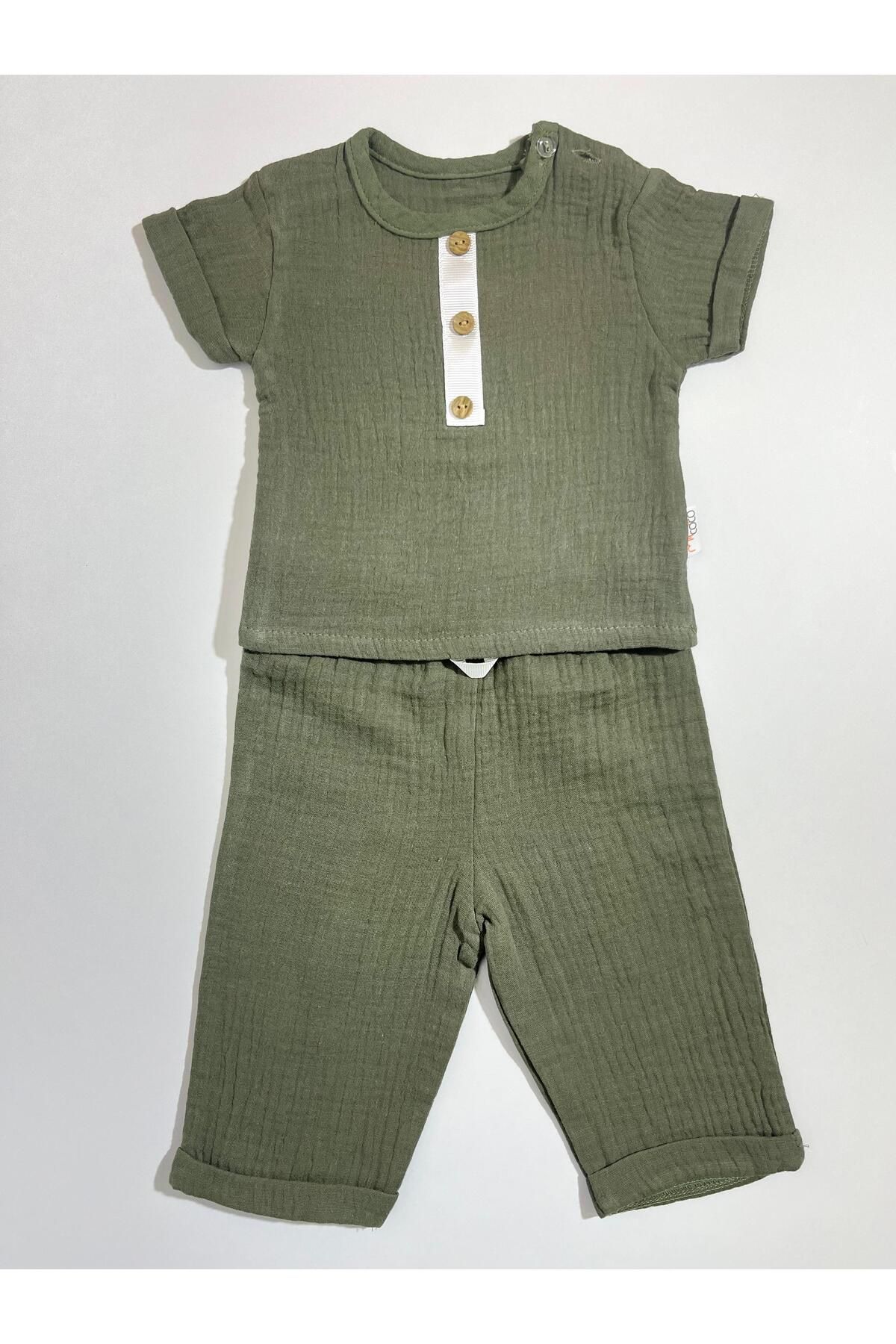 Butik MÜSLİN PANTOLONLU ERKEK BEBEK TAKIMI