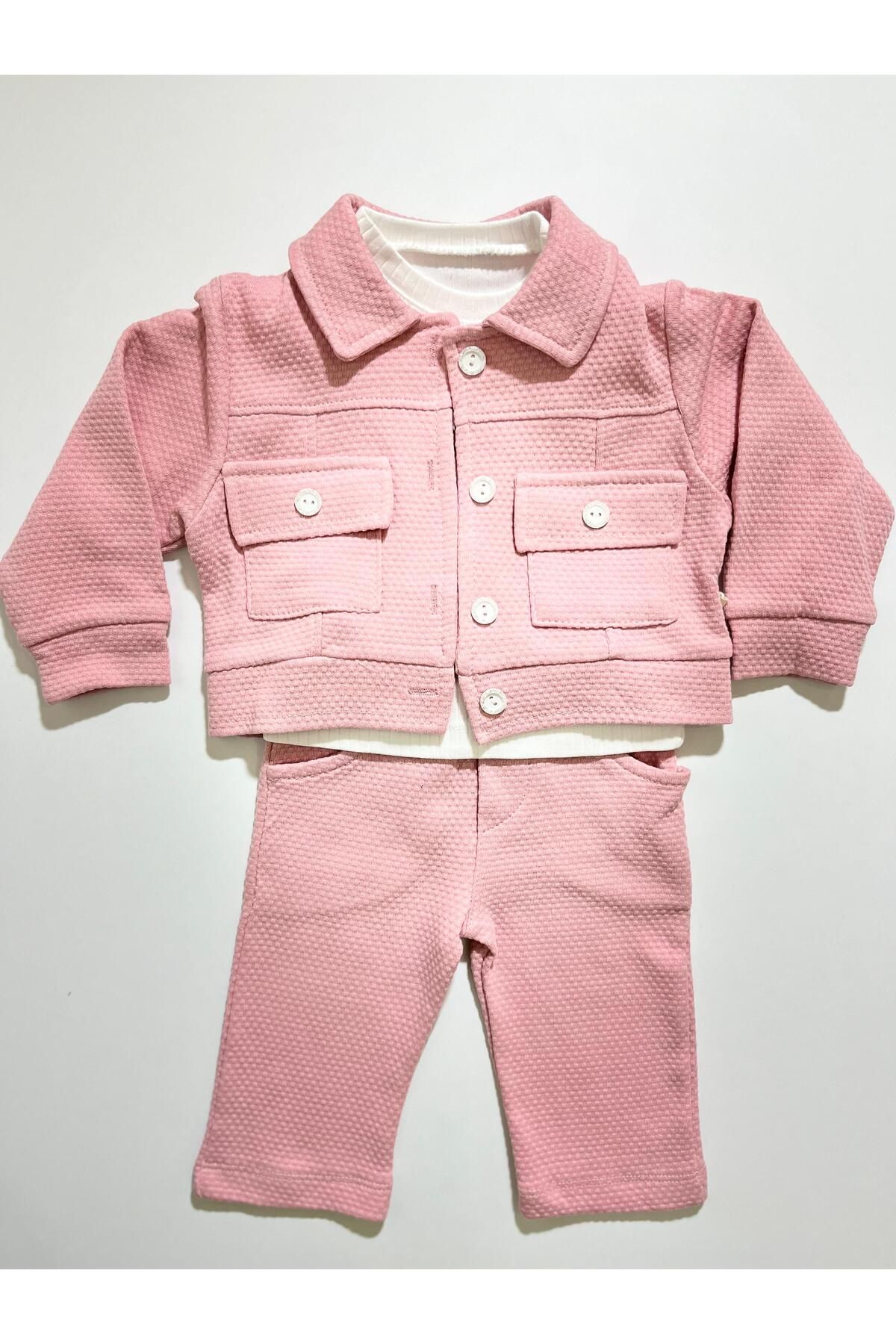 Çiçobaby CEKETLİ 3 LÜ KIZ BEBEK TAKIM
