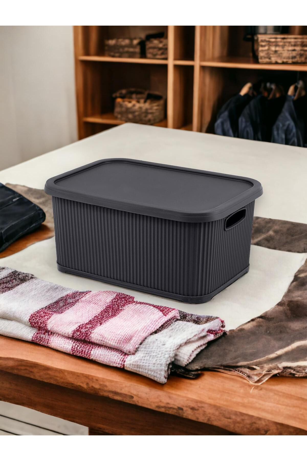 teknotrust Antrasit Kapaklı Depolama Kutusu, 26 Litre, Şık ve Dayanıklı Alternatif