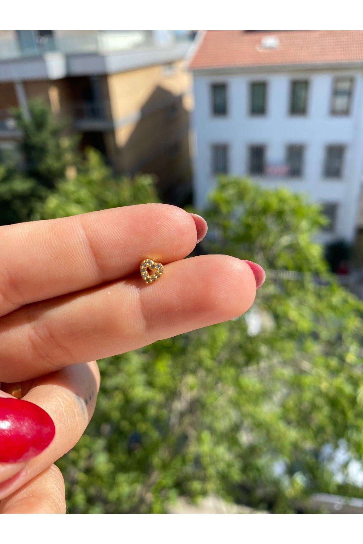 satirus Kalp şeklinde Gold helix tragus kıkırdak piercing Çelik