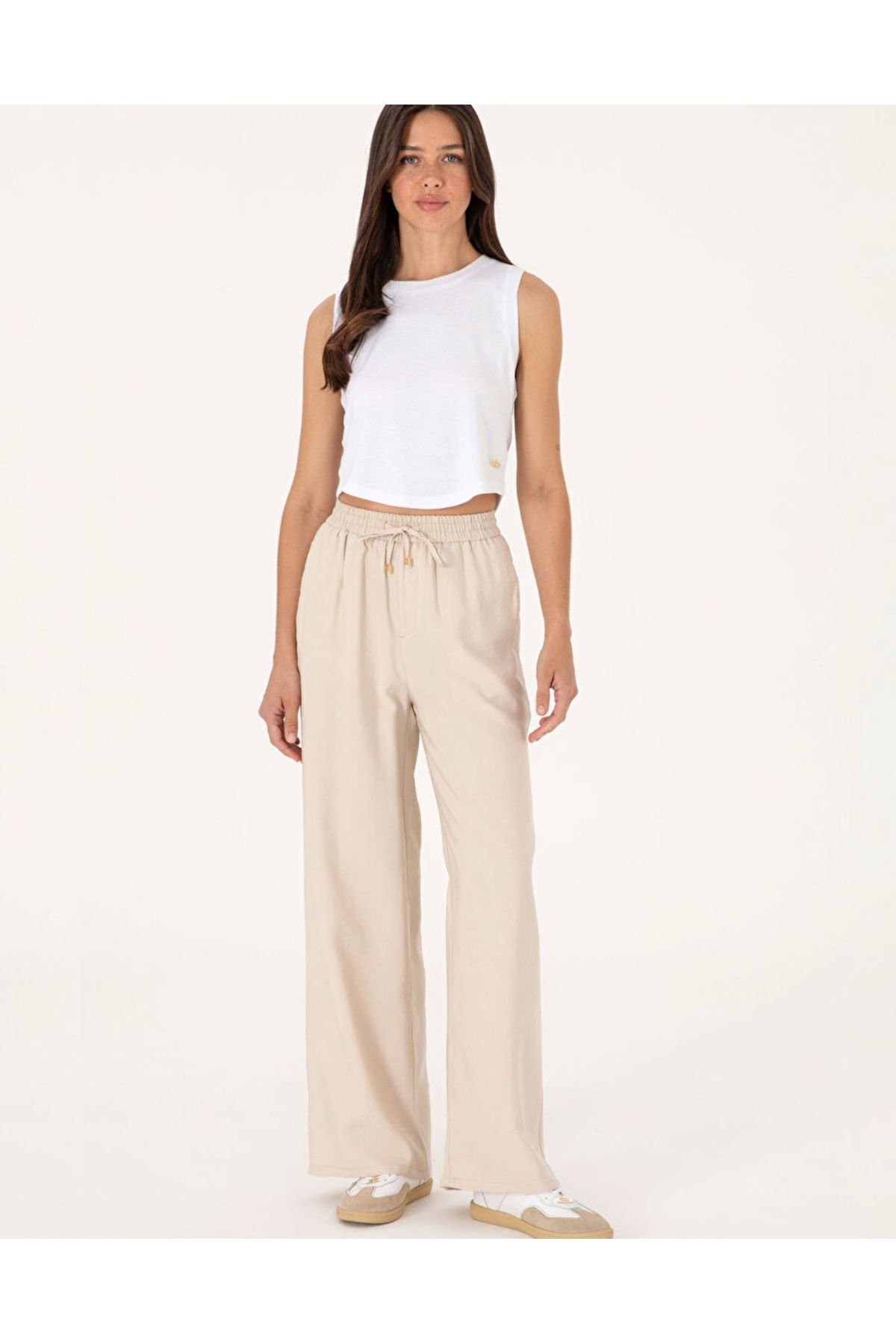 U.S. Polo Assn. U.S. Polo Assn. Ekru Kadın Loose Fit Pantolon DMK.2107035ECOLE.