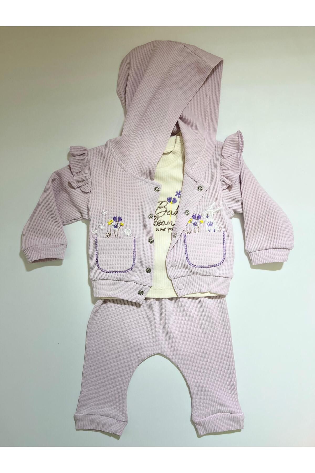 Çiçobaby ÇİÇEK DESENLİ CEKET KIZ BEBEK TAKIMI
