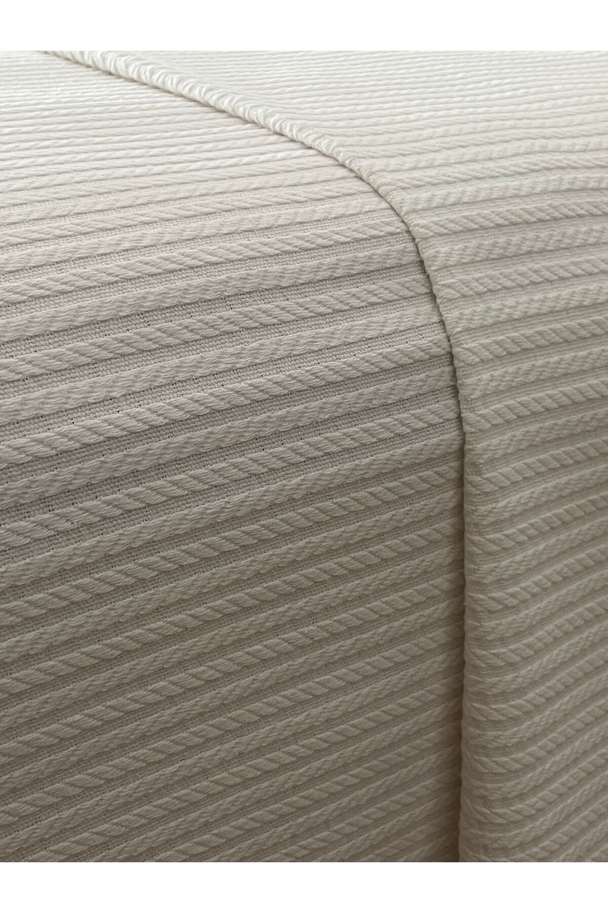 Zeren Home Saç Örgü Modelli TEK Kişilik Pamuklu Pike - Yatak Örtüsü 160 x 220 cm