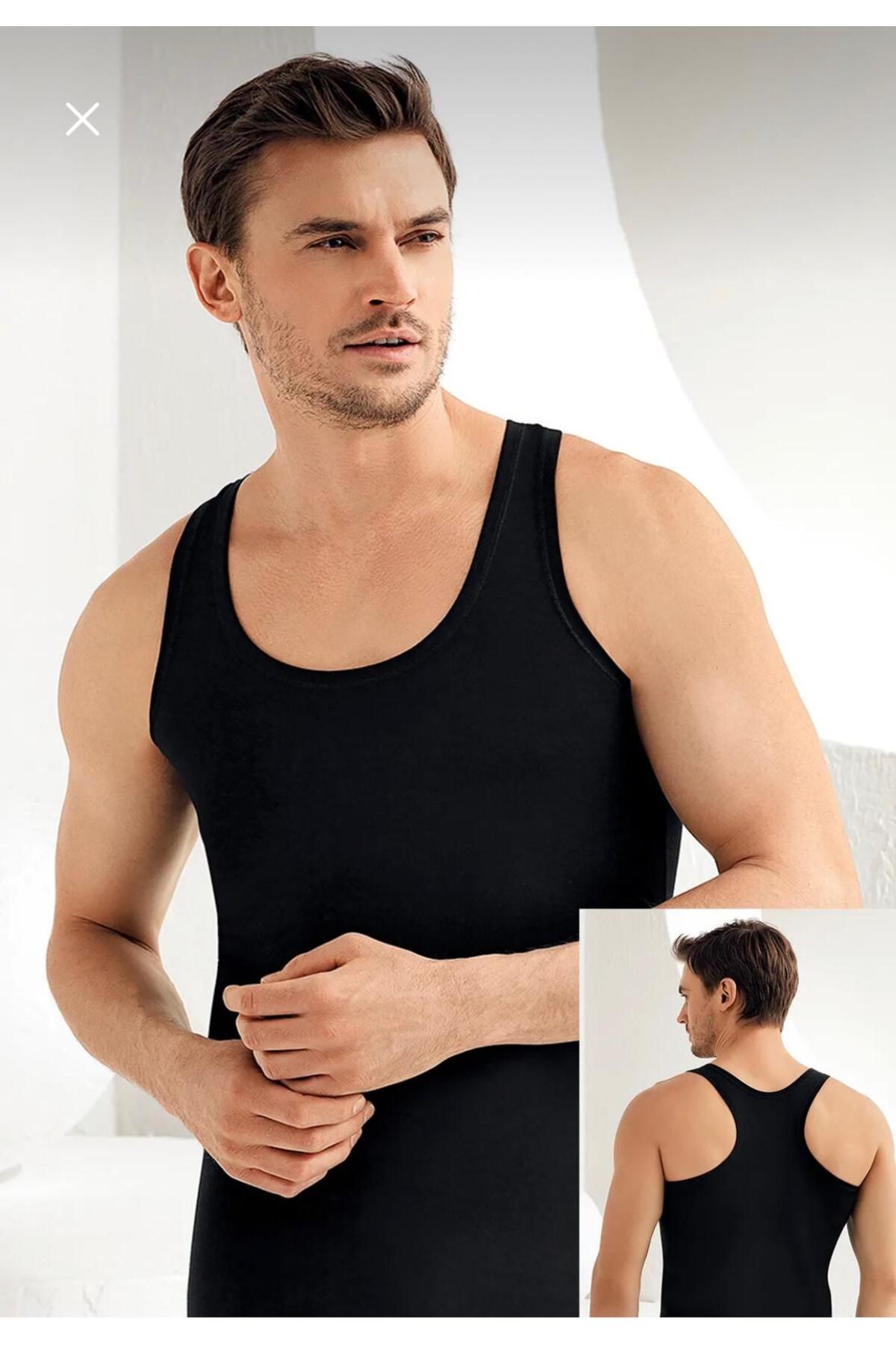 MORELOVE Şahinler ME029, 6'lı Paket Erkek Likralı Üçgen Rambo Atlet ME029.