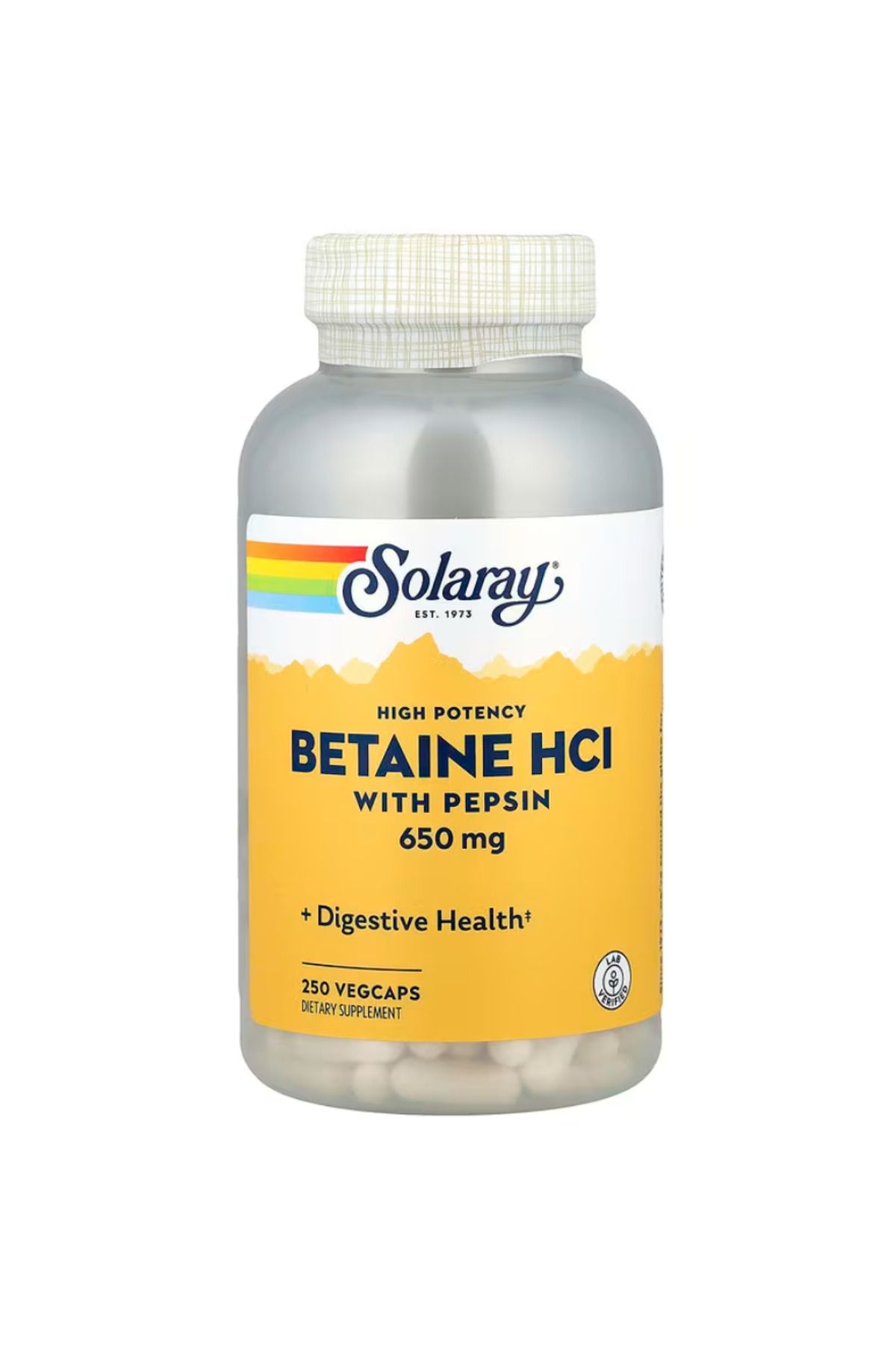 Solaray , Betainee, HCl with Pepsin, High Potency, 250 VegCaps