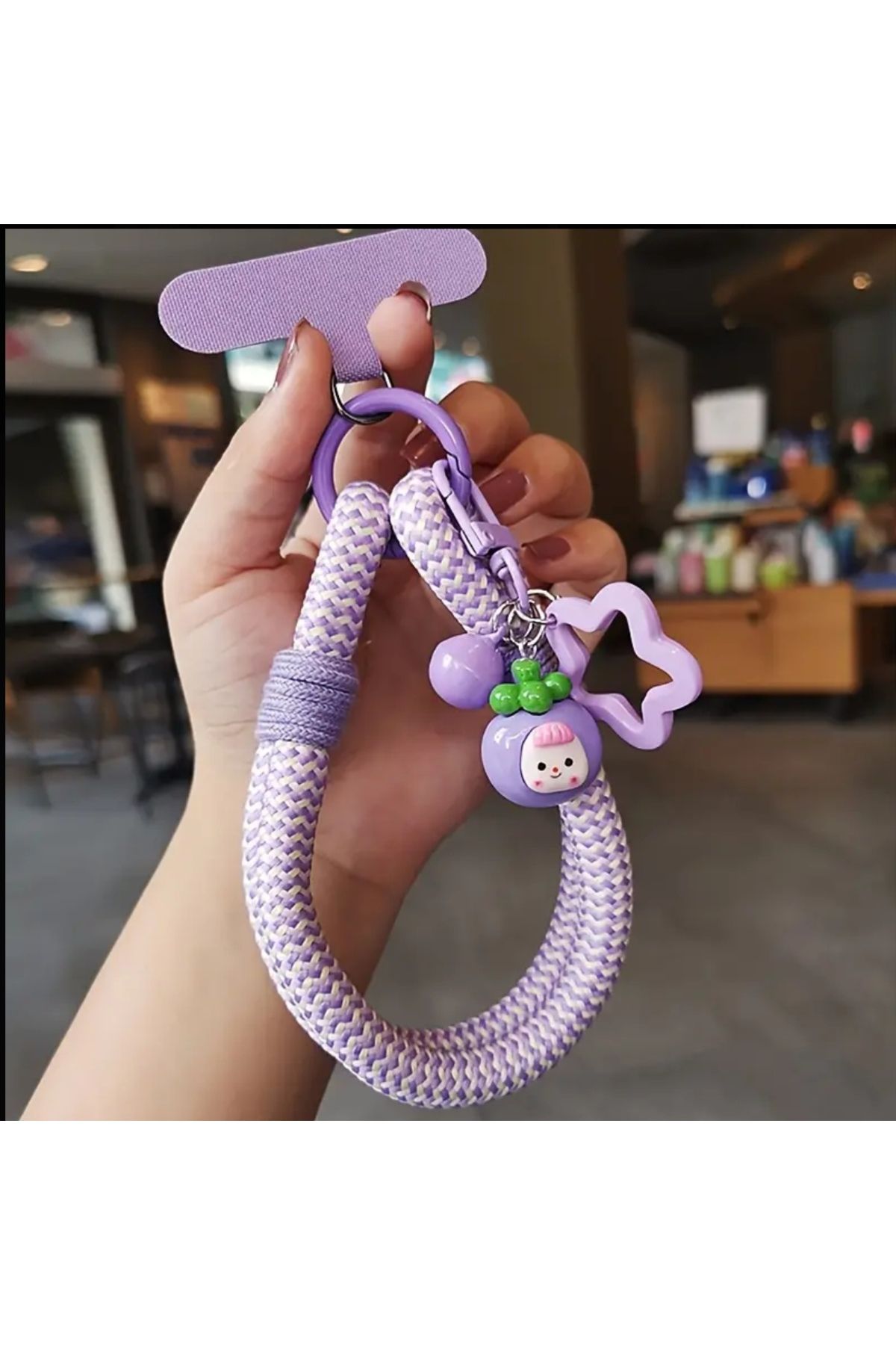 ORGANICYOU SHENZHEN Kısa Kontrast Renkli Örgülü Kalın Askılı Cep Telefonu Bileklik İpi CHARM