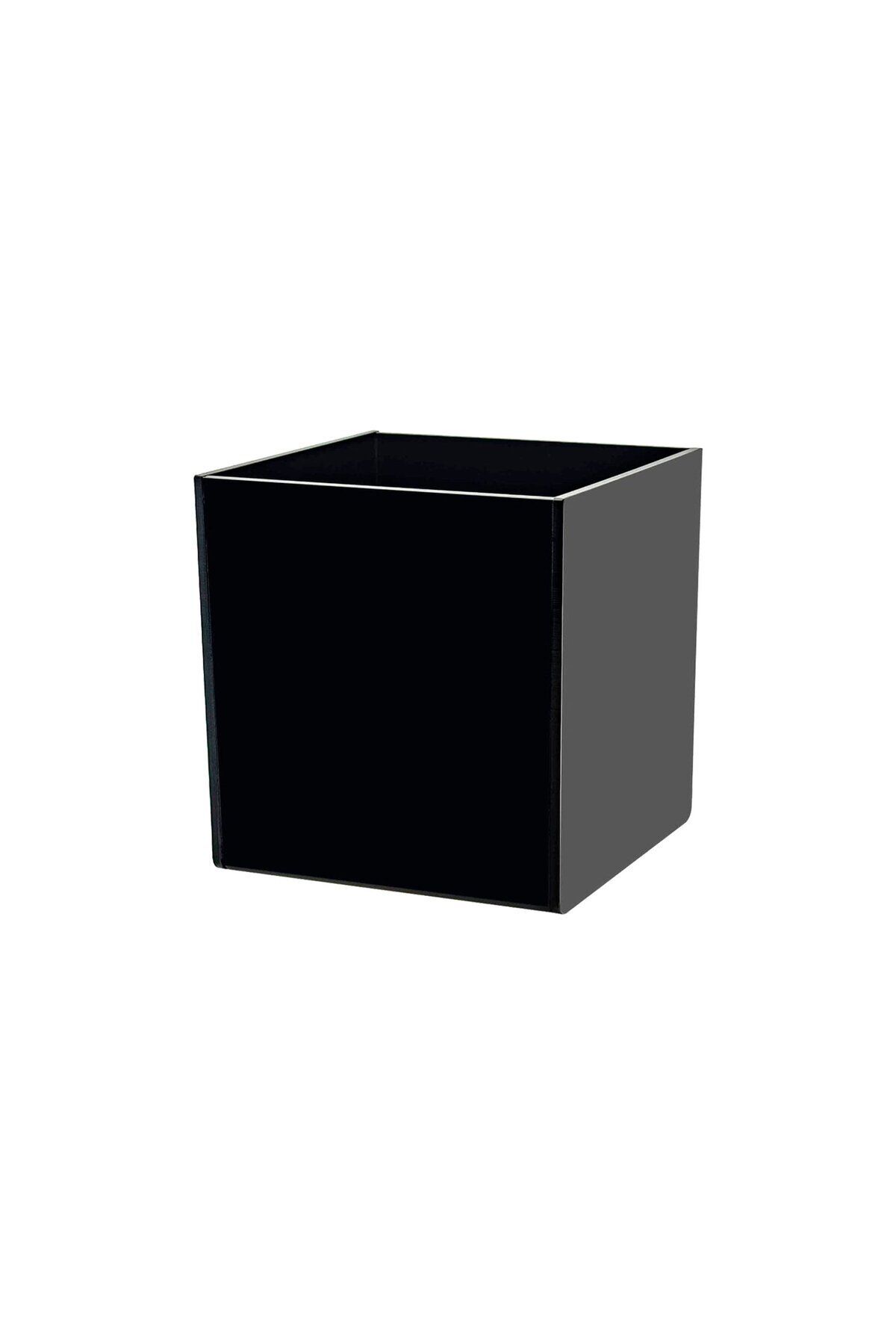 teknotrust Siyah Çok Amaçlı Saklama Kutusu 15x15x15 cm, Kapaksız, Pratik ve Şık Tasarım
