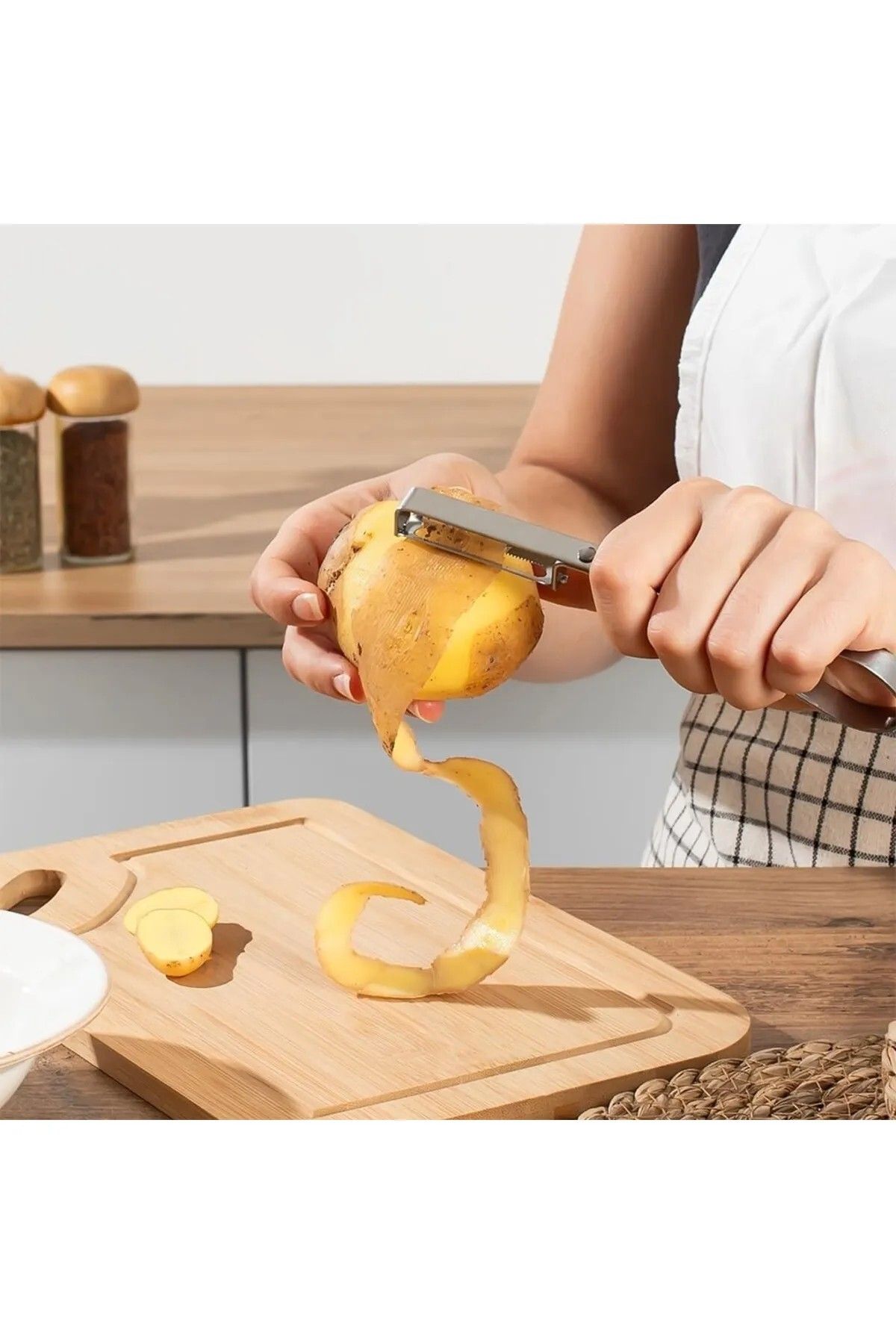 poswicon Lüks Yan Soyacak & Sebze Domates Patates Soyacağı & Paslanmaz Çelik Soyacak