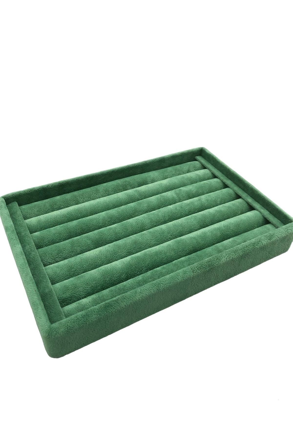 teknotrust Yeşil Süet Kumaş Yüzük Standı 22,5x14,5 cm, Rulo, Çekmece İçi
