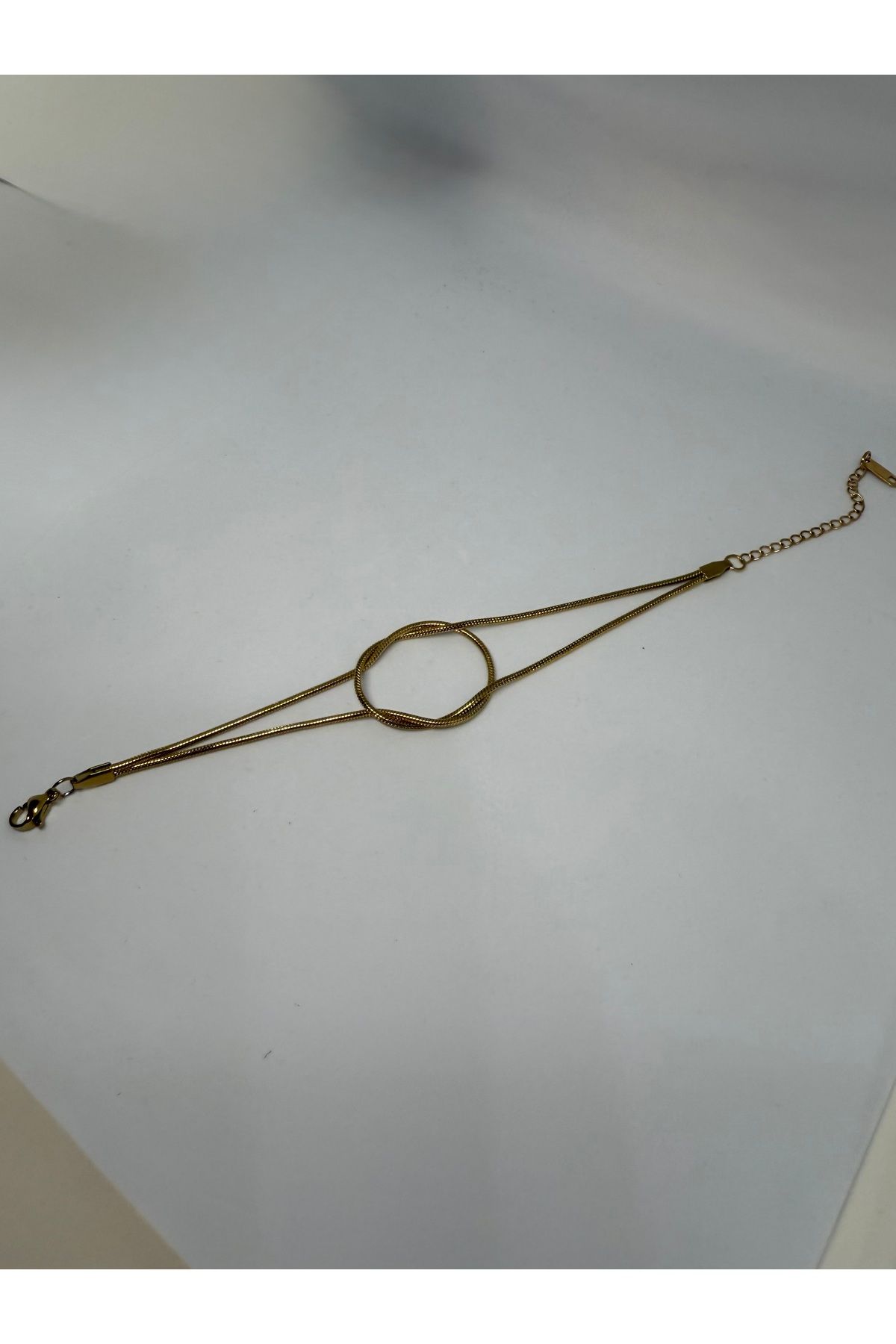 Gulsah's Store Çelik gold düğüm bileklik