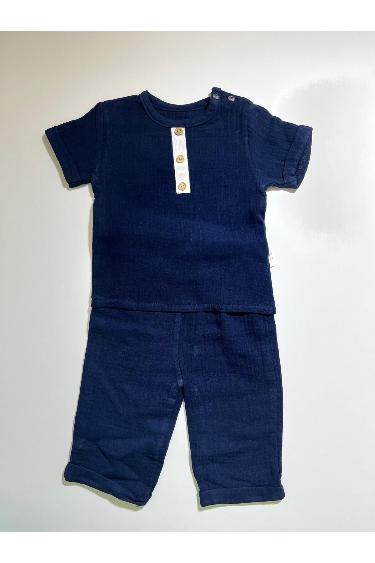 Butik MÜSLİN PANTOLONLU ERKEK BEBEK TAKIMI