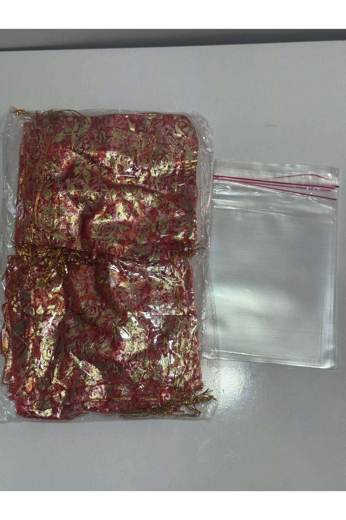 shop Kırmızı Çerez Kesesi 50 Adet Ölçü 12x15cm Kına Nikah Düğün Bride Mevlüt (Şeffaf kilitli poşet dahil)