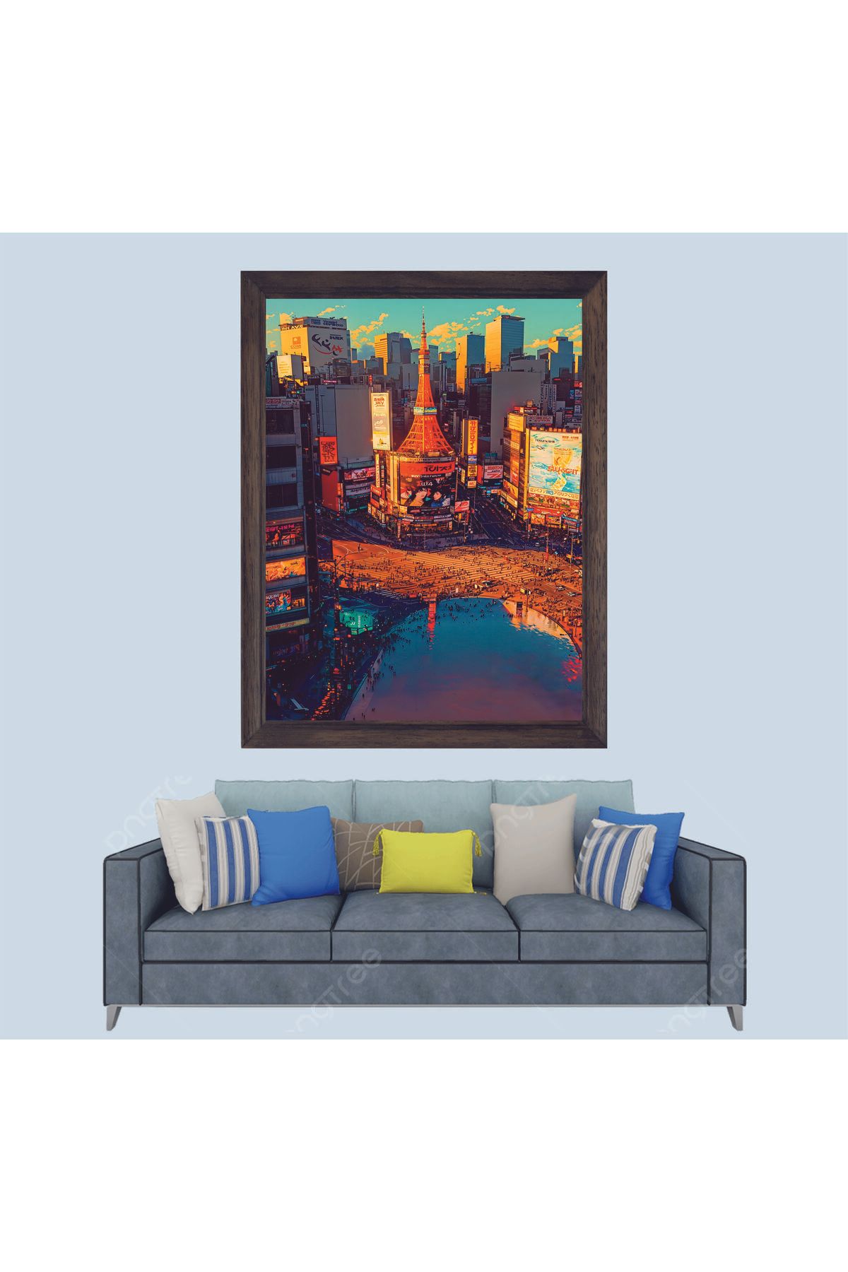 Lioncraft Tokyo Şehir Manzaralı Çerçeveli Duvar Tablosu 20x30 cm