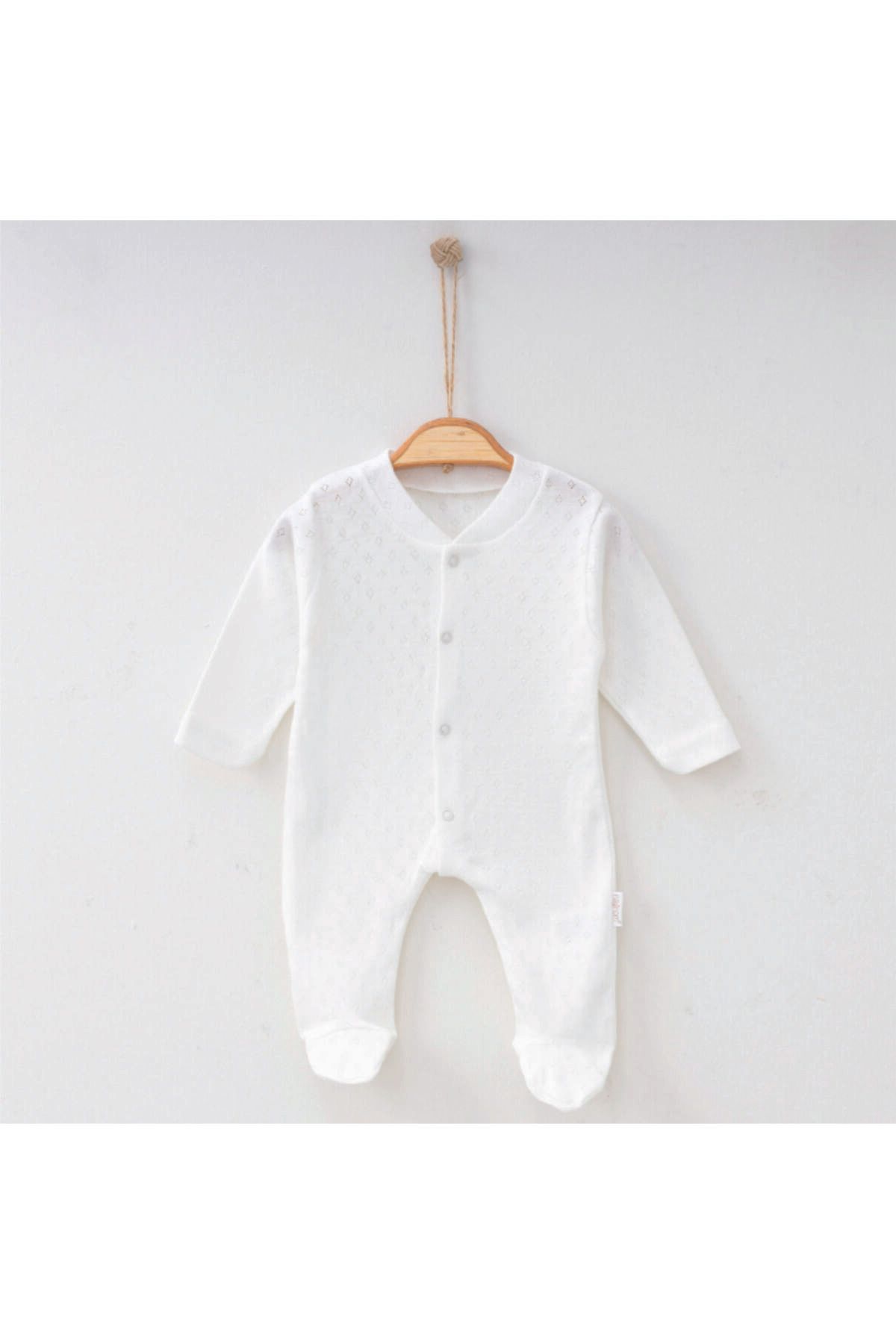 Nayinom Baklava Desenli Düz Unisex Bebek Tulum