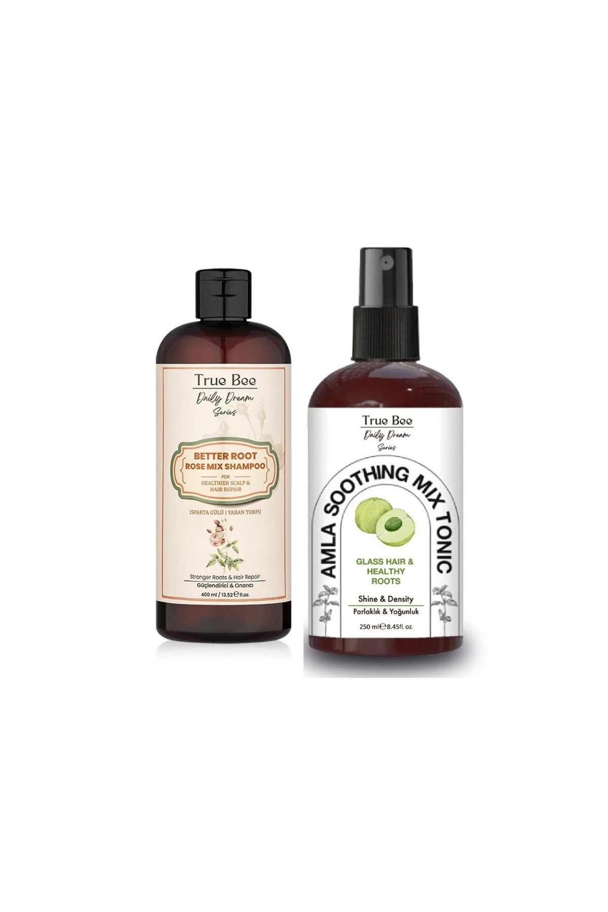 True Bee Better Root Rose Mix Shampoo 400 ML + Amla Soothing Mix Tonic 250 ML Saç Bakım Seti