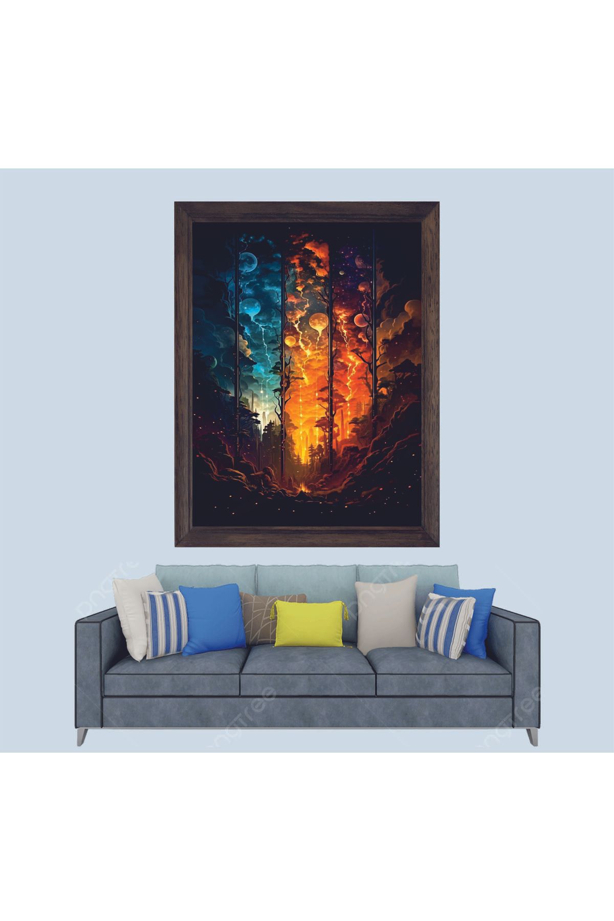 Lioncraft Soyutsal Yağlı Boya Çerçeveli Duvar Tablosu 30x45 cm