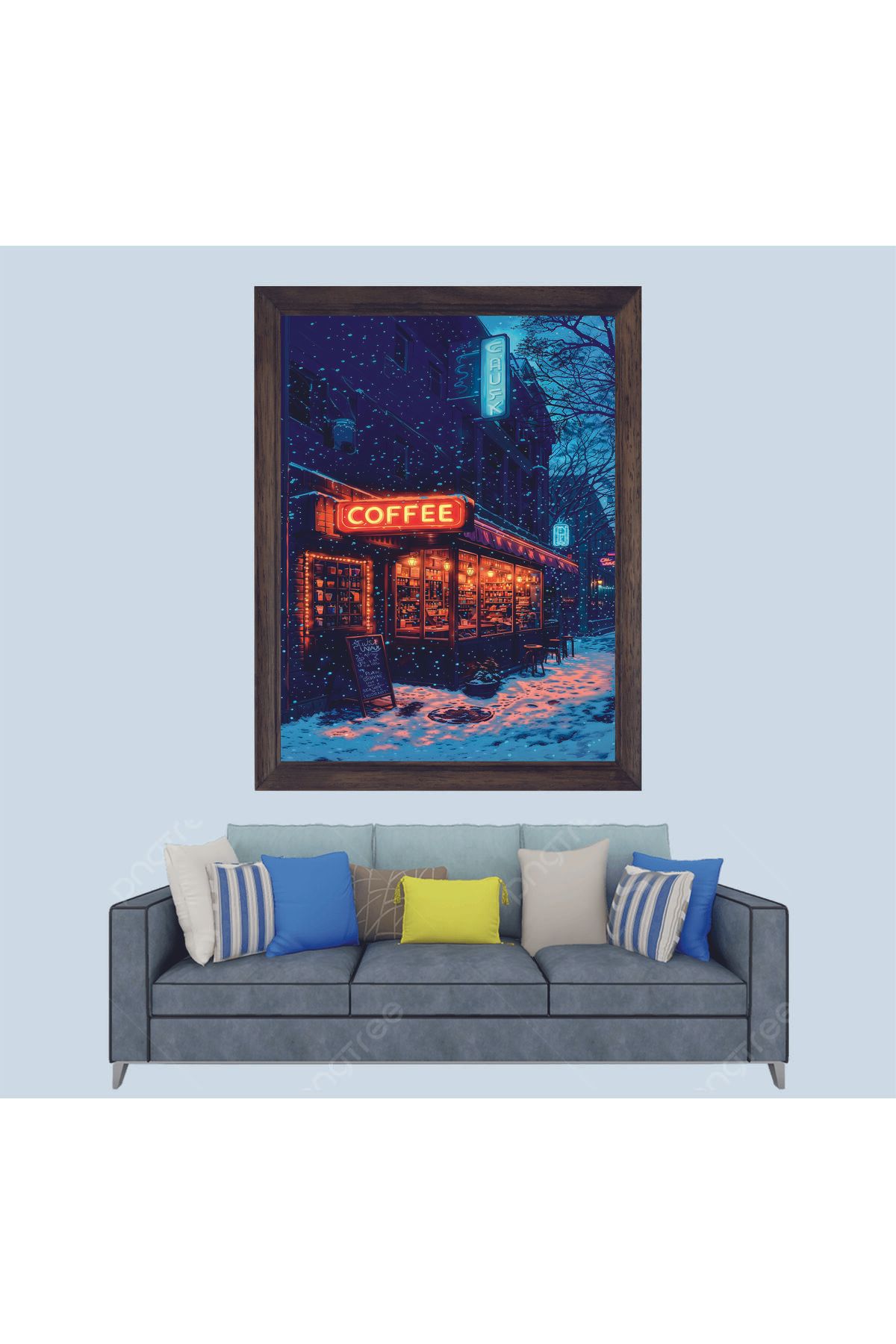 Lioncraft Kış Manzaralı Çerçeveli Duvar Tablosu 30x45 cm