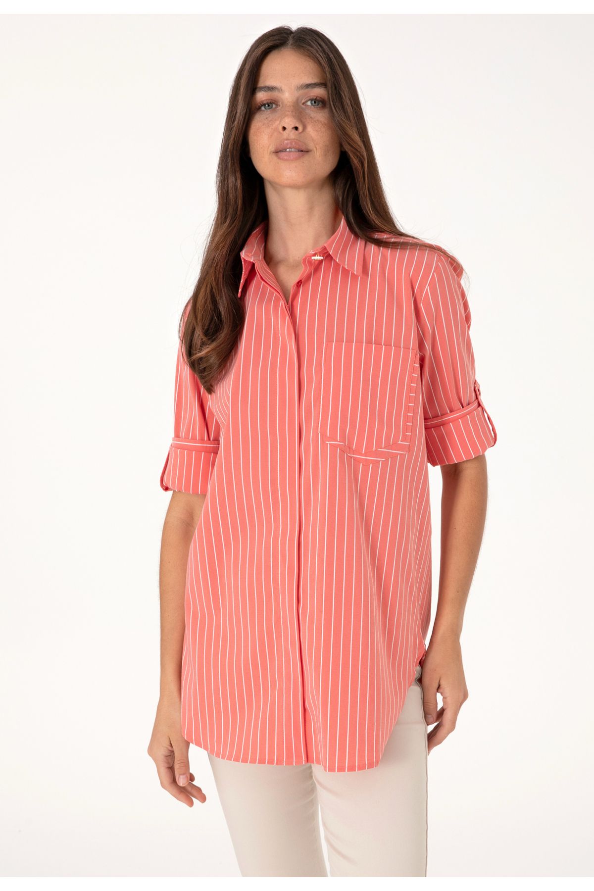 U.S. Polo Assn. U.S. Polo Assn. Kırmızı Kadın Comfort Fit Gömlek DMK.2102514LIPPE.