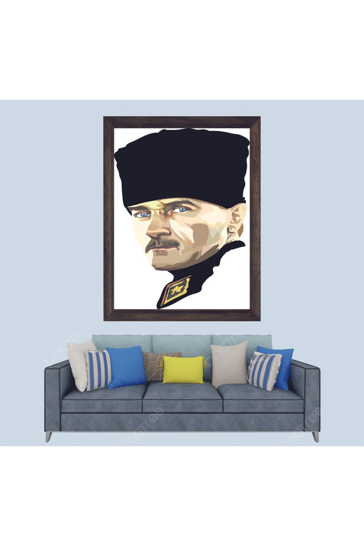 Lioncraft Atatürk Portresi Çerçeveli Duvar Tablosu 30x45 cm