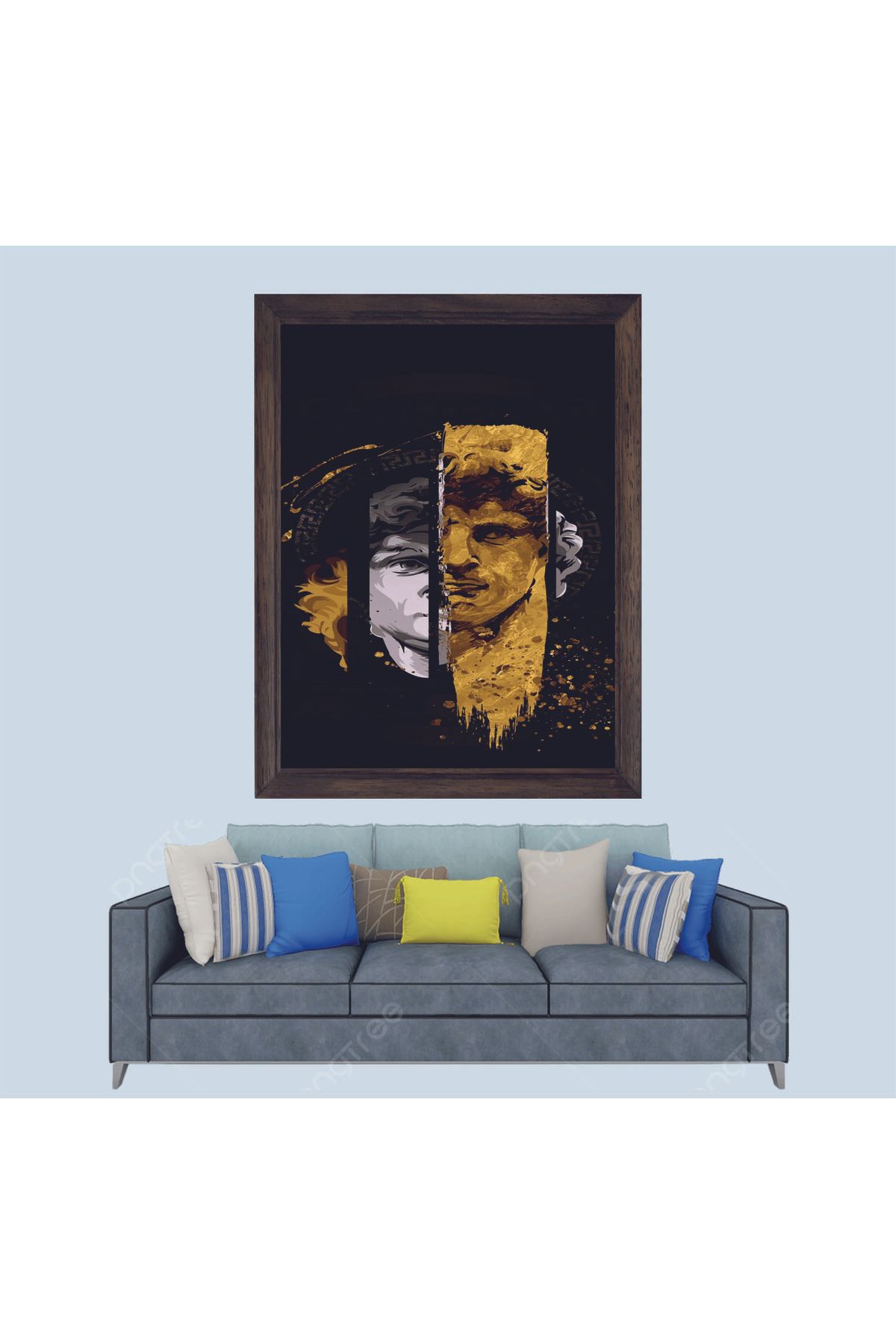 Lioncraft Soyutsal Sokrates Çerçeveli Duvar Tablosu 30x45 cm