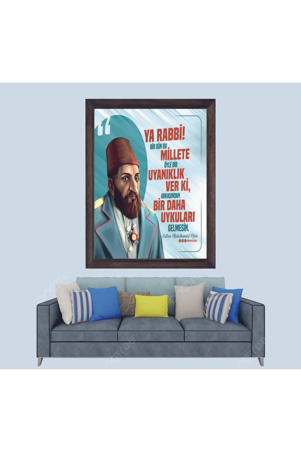 Lioncraft Osmanlı İmparatorluğu, 2. Abdülhamit Han 3 Çerçeveli Duvar Tablosu 20x30 cm