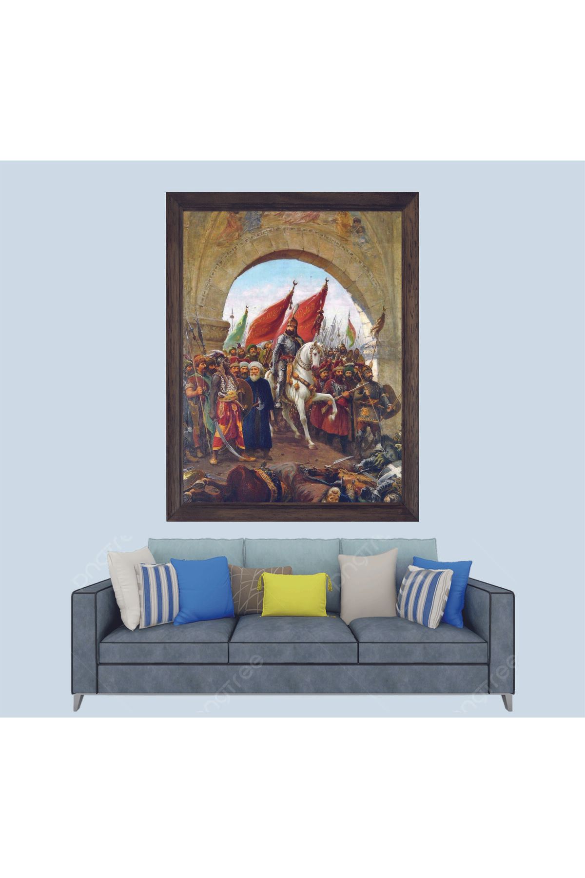 Lioncraft Osmanlı Padişahı Fatih Sultan Mehmet Han İstanbula Girişi Çerçeveli Duvar Tablosu 30x45 cm